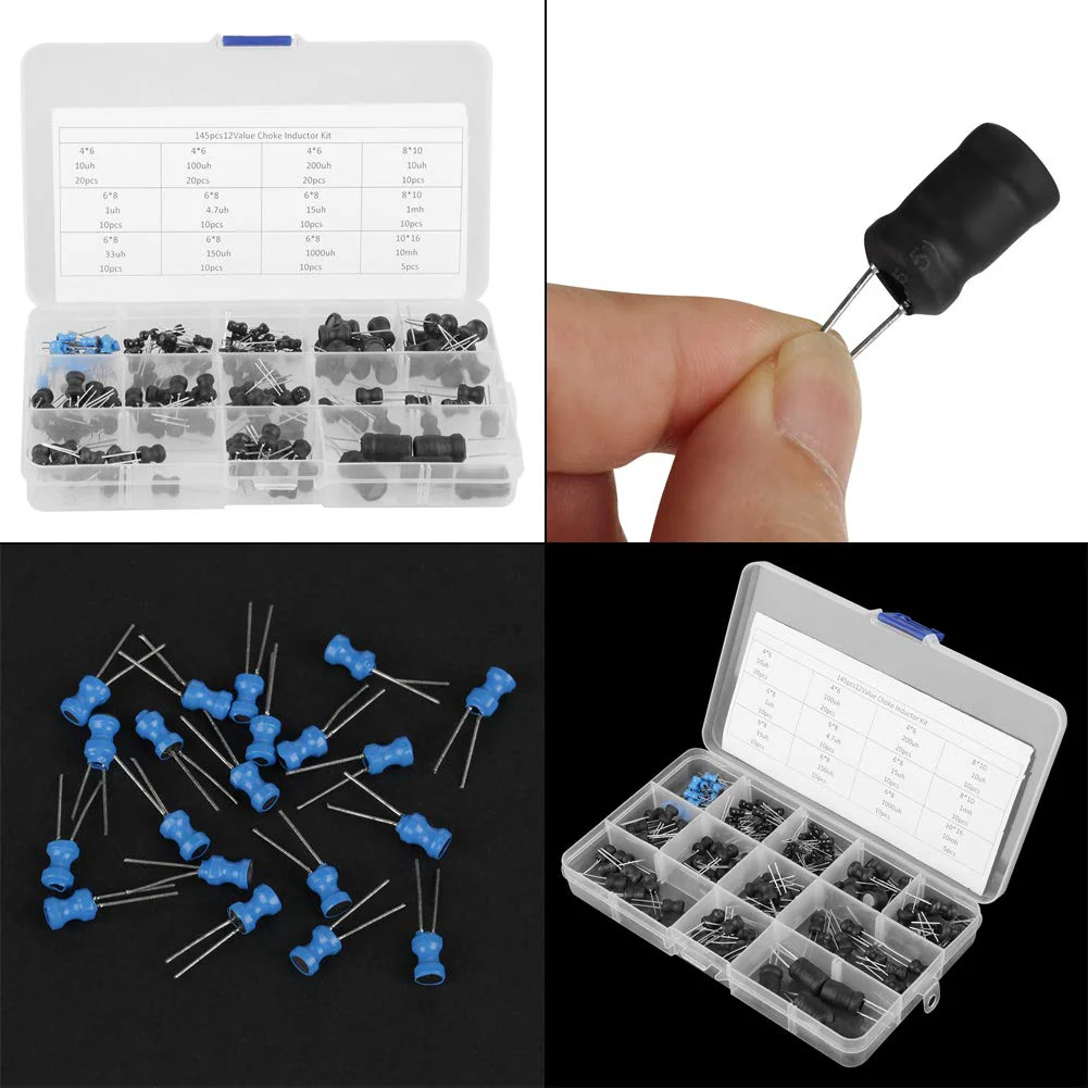 Inductors 10uH-10mH 12 Values Choke Coils Assorted Kit Electronic Inductors With Special Guide Pin Structure Small Vertical Inductors Take Up Less Space - Image 3