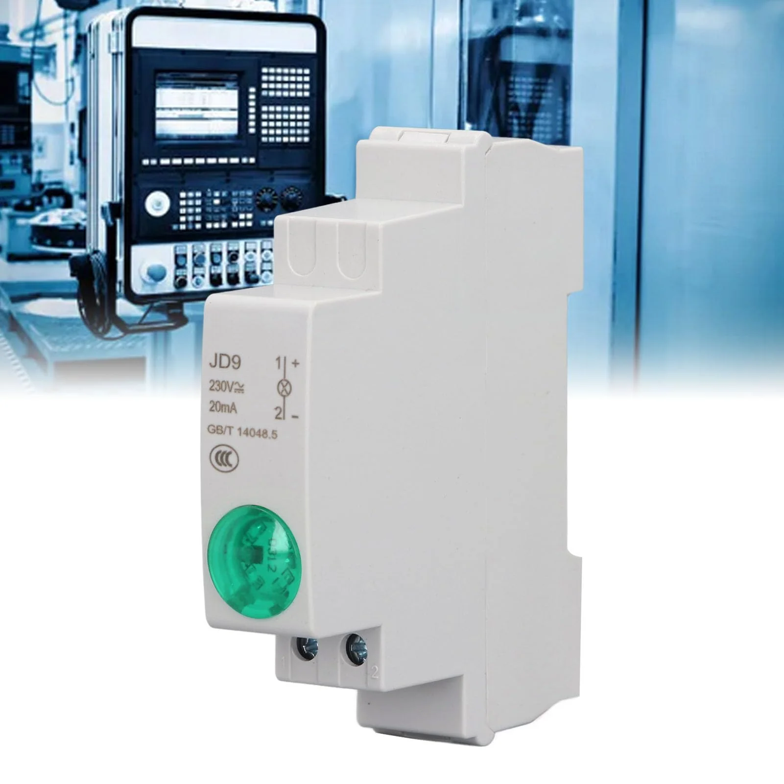 Industrial Indicator Light, DIN Rail Mount, LED Indicator Light, Circuit Signal Indicator for Distribution Box, CNC Lathes, Workshops, AC DC 230V (GREEN) Green - Image 3