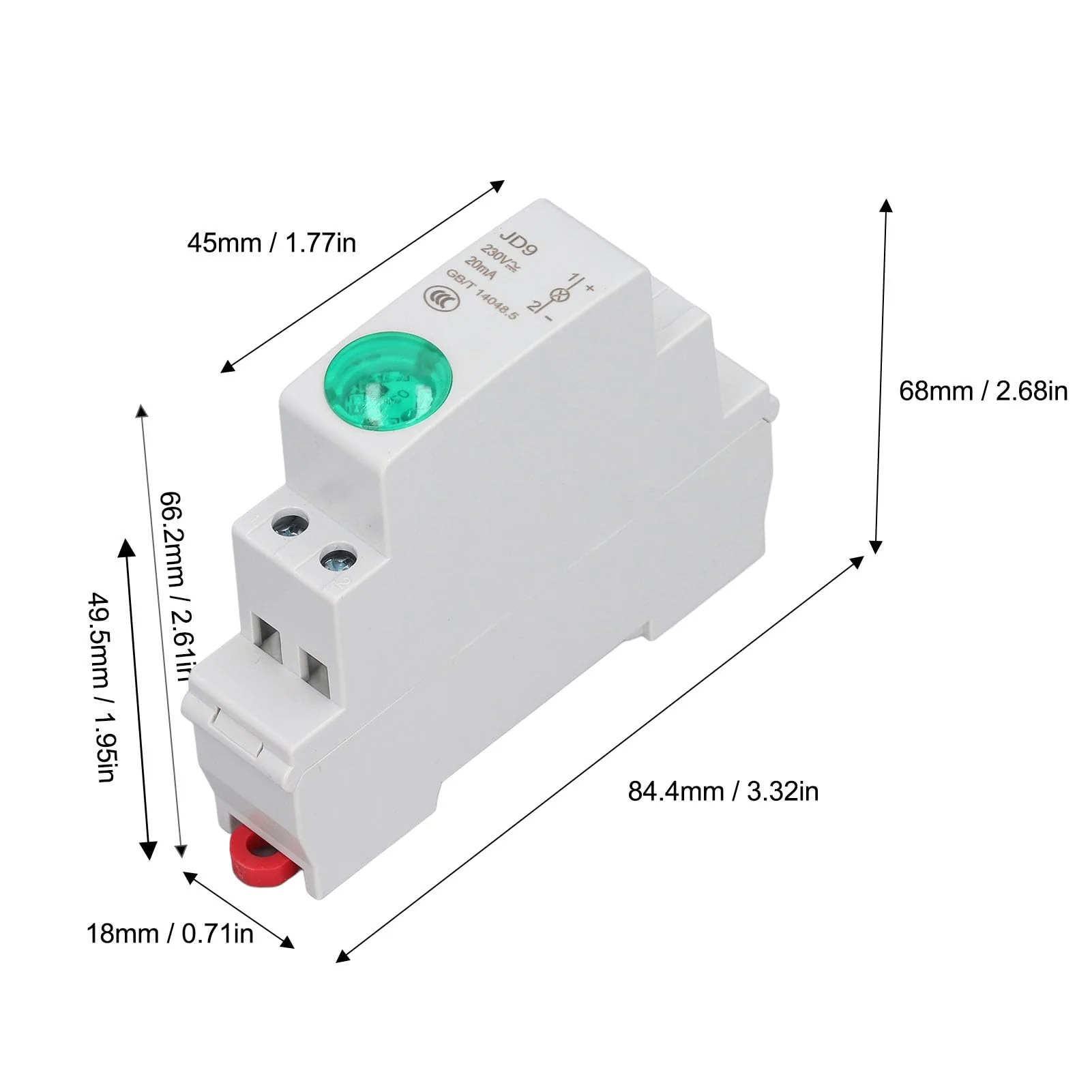 Industrial Indicator Light, DIN Rail Mount, LED Indicator Light, Circuit Signal Indicator for Distribution Box, CNC Lathes, Workshops, AC DC 230V (GREEN) Green - Image 6