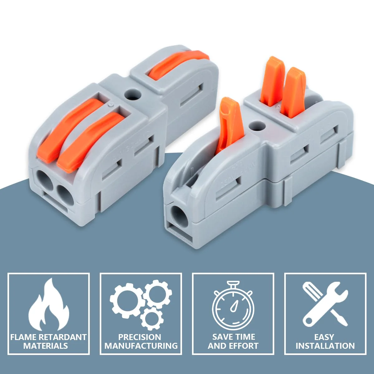 Innfeeltech 10 Pieces Connection Clamp, 1 in 2 Out Connection Clamp, with Lever, Cable Connector with 0.2-4 mm² Conductor Clamp for DIY Projects - Image 6
