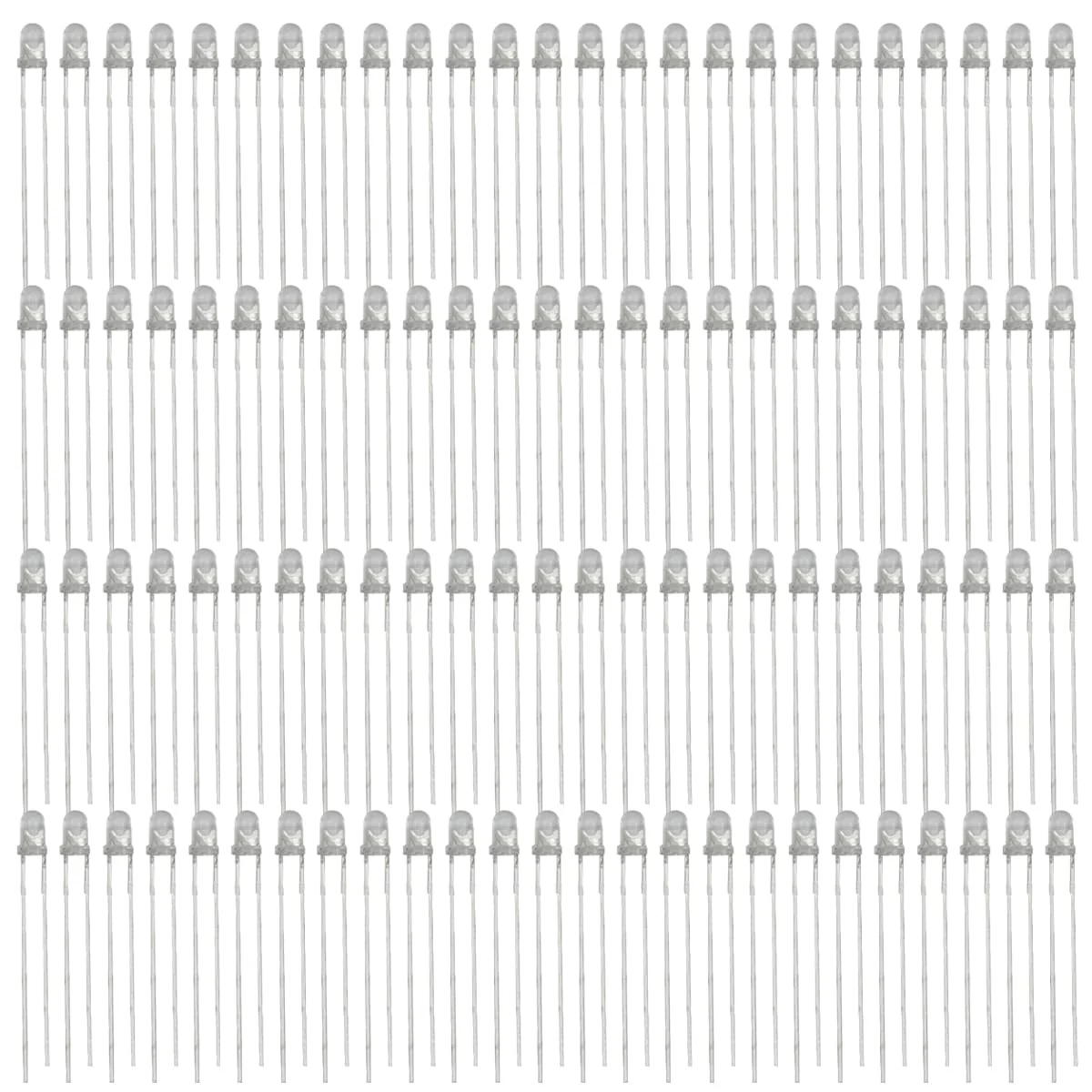 Innfeeltech 100 x 3 mm White LED Diode Lights DC 2.7 V ~ 3.4 V 20 mA 3 mm Electronic Emitting Components Light Emitting Diodes LEDs Bulb 3mm
