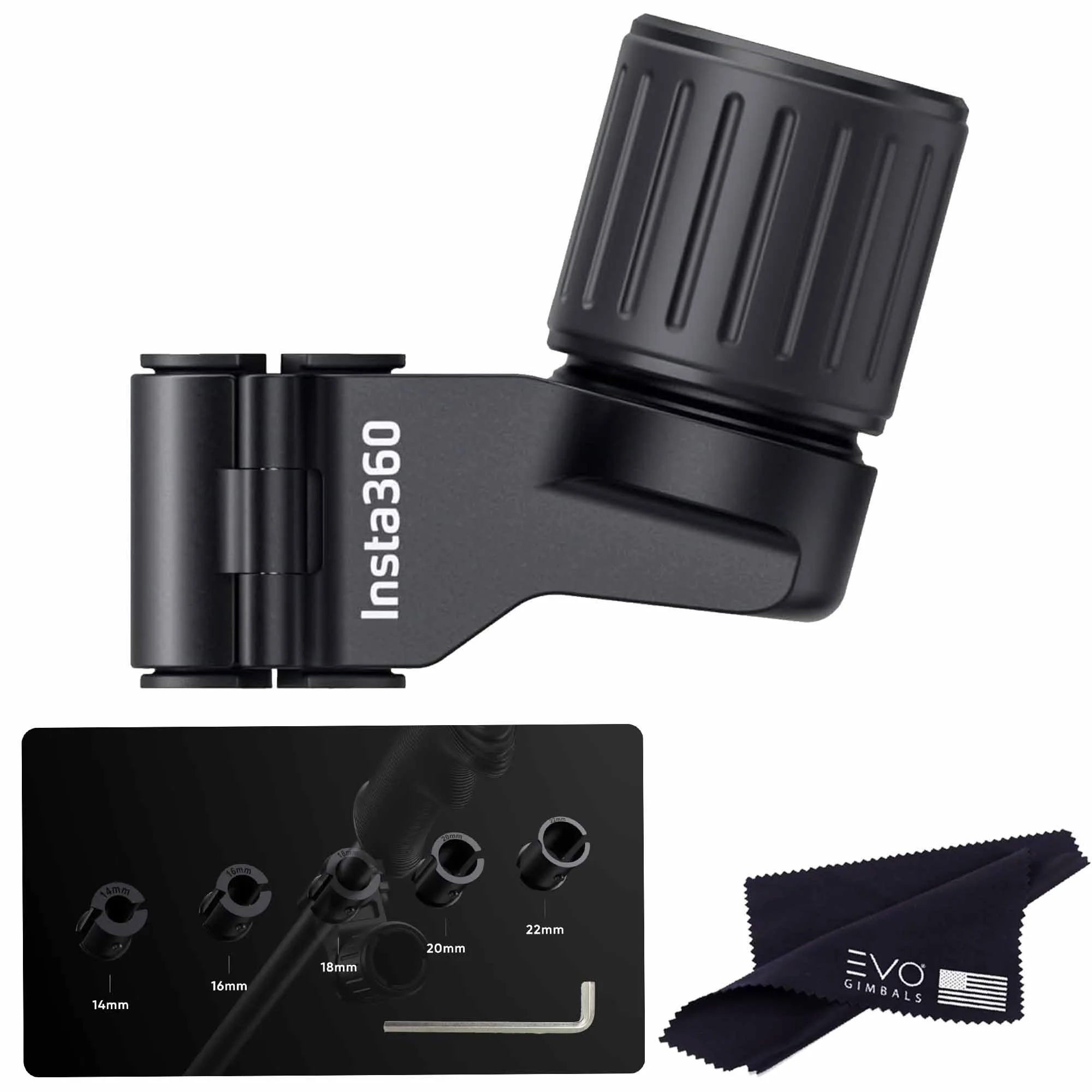 Insta360 Ski Pole Mount for Action Cameras, compatiable X3/ ACE/ACE PRO/ONE RS/X2, GoPro Hero12/11/10/9, DJI OSMO Action 4/3/2 (ski Pole Mount only), Black, CINSBAVQ-ALT4 ski pole mount only