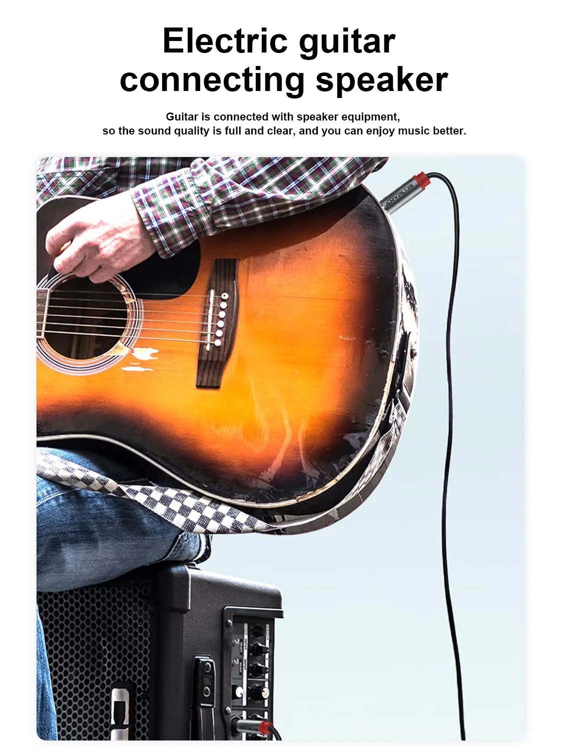 Instrument Cable,【6.6ft/ 2m-2pack】 6.35mm Male to Male 1/4 inch to 1/4 inch Audio Cable, Fish Wire Braided TRS Cable, for Guitar Cable, Bass, Keyboard, Mixer, Amplifier, Equalizer, Speaker. 6.6Ft/2M-2Pack - Image 2