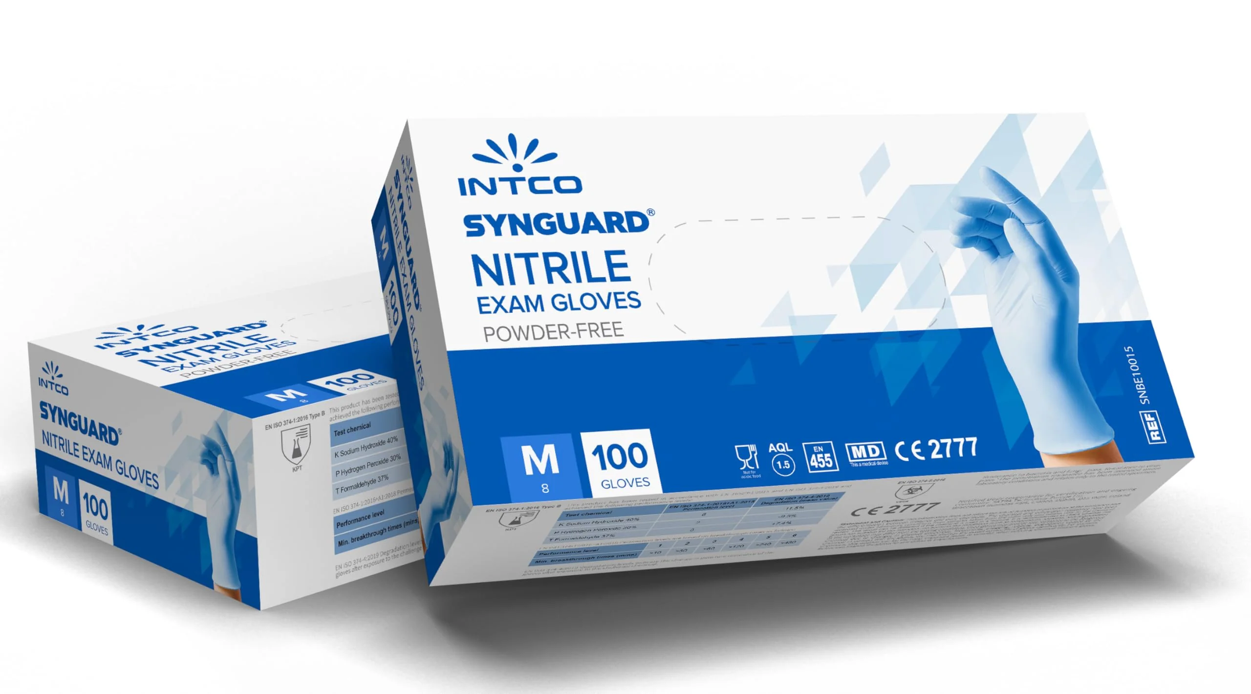 Intco Medical – 100 x Medical Disposable Gloves Made of Tear-Resistant Nitrile – Latex and Powder-Free for Flawless Skin Compatibility – Can be Used in Chemical, Food & Cleaning Industry (M)