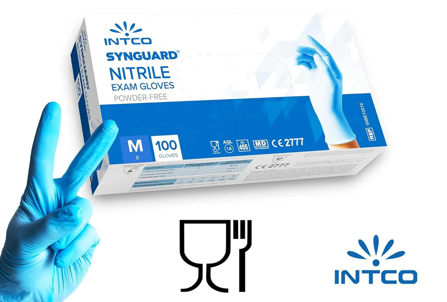 Intco Medical – 100 x Medical Disposable Gloves Made of Tear-Resistant Nitrile – Latex and Powder-Free for Flawless Skin Compatibility – Can be Used in Chemical, Food & Cleaning Industry (M) - Image 6