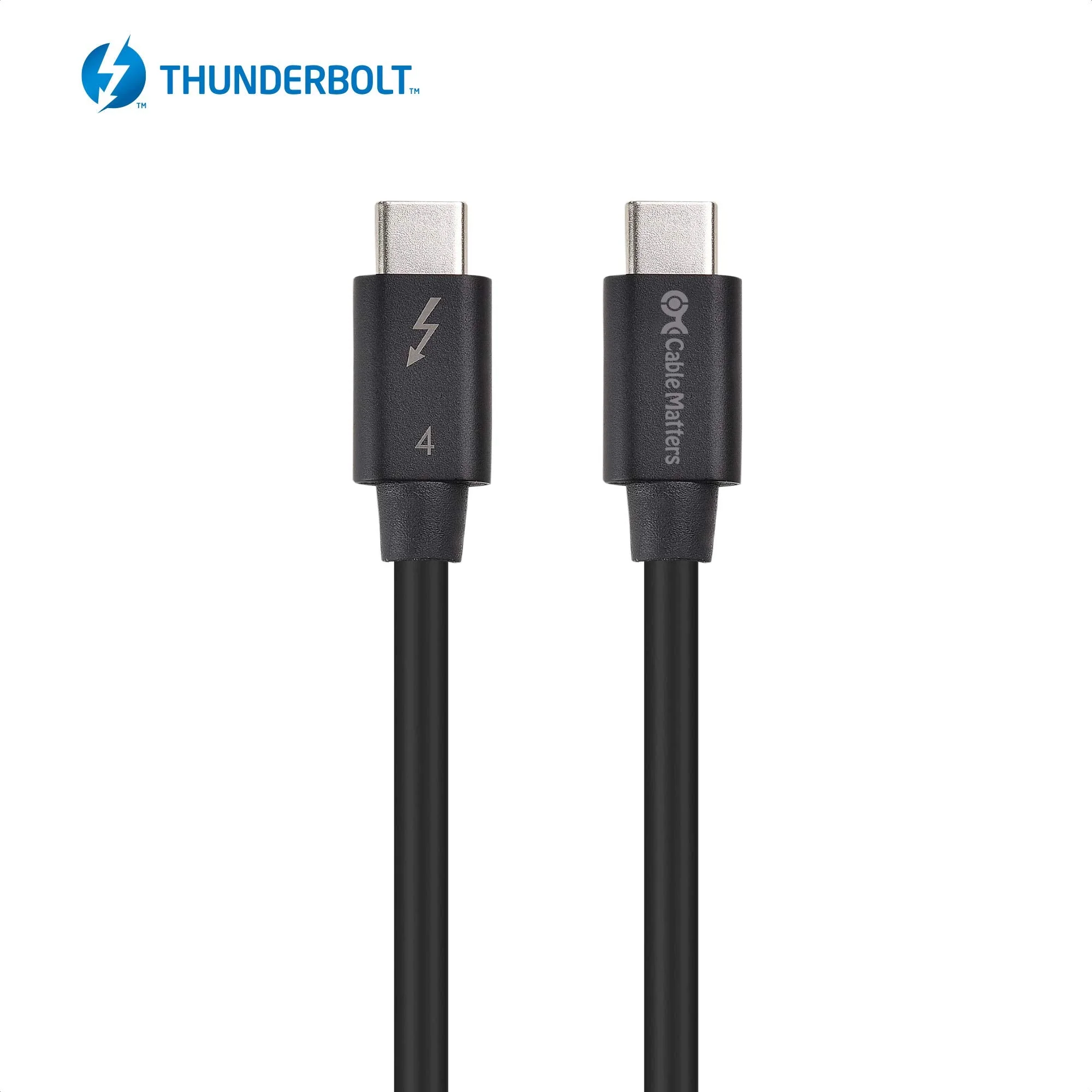 [Intel Certified] Cable Matters 40Gbps USB4 Thunderbolt 4 Cable 2.6ft with 8K Video and 100W Charging - 0.8m - Backwards Compatible with Thunderbolt 3 Cable and USB-C 2.6 Feet - Image 3