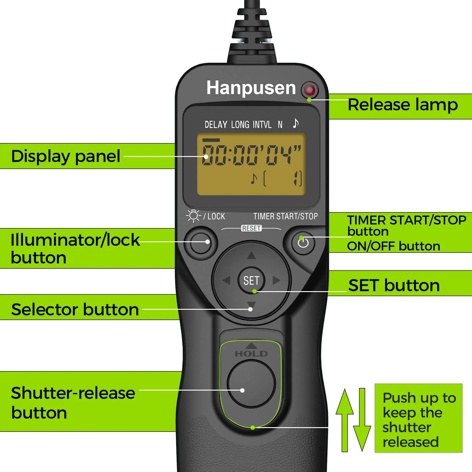 Intervalometer HANPUSEN Camera Timer Remote Shutter Release Time Lapse for Nikon D3, D4, D4s, D5, D6, D800, D850, D800E, D810, D810A, D700 N8 for Nikon - Image 7