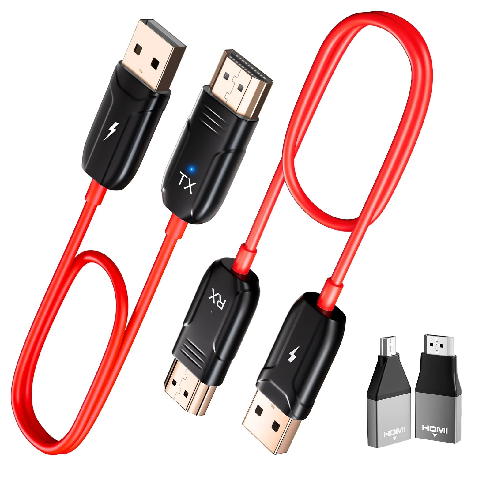 INVERSE NET Wireless HDMI Transmitter and Receiver, 4K Decode 1080P@60Hz Ultra HD Output, HDMI Wireless Support 2.4/5G Plug & Play for Video Streaming and Audio to Monitor from PC/Projector/TV Box black