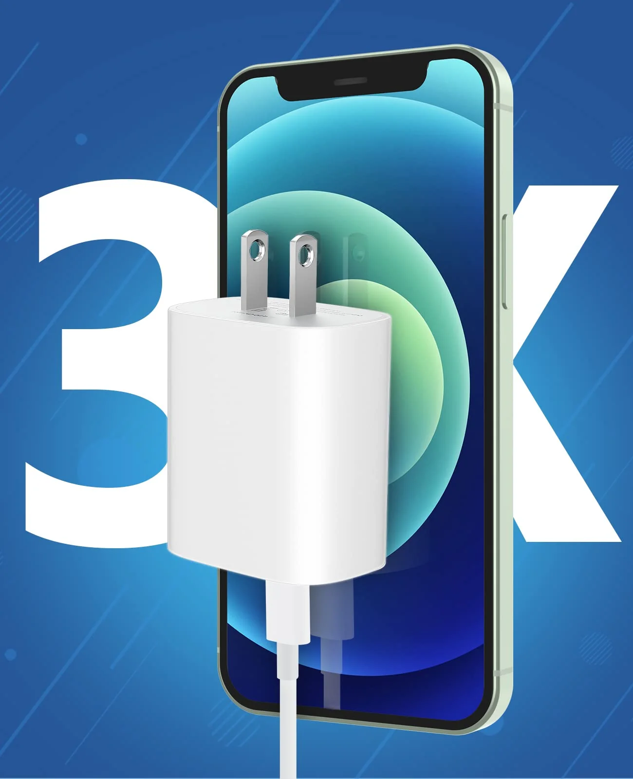 iPhone 13 12 11 Fast Charger [MFi Certified],10FT Long Fast Charging Lightning Cable with 20W USB C Charger Block for iPhone13/13Pro Max/12/12 Pro Max/11/11Pro/XS/Max/XR/X/8Plus,iPad,2 Pack White - Image 2