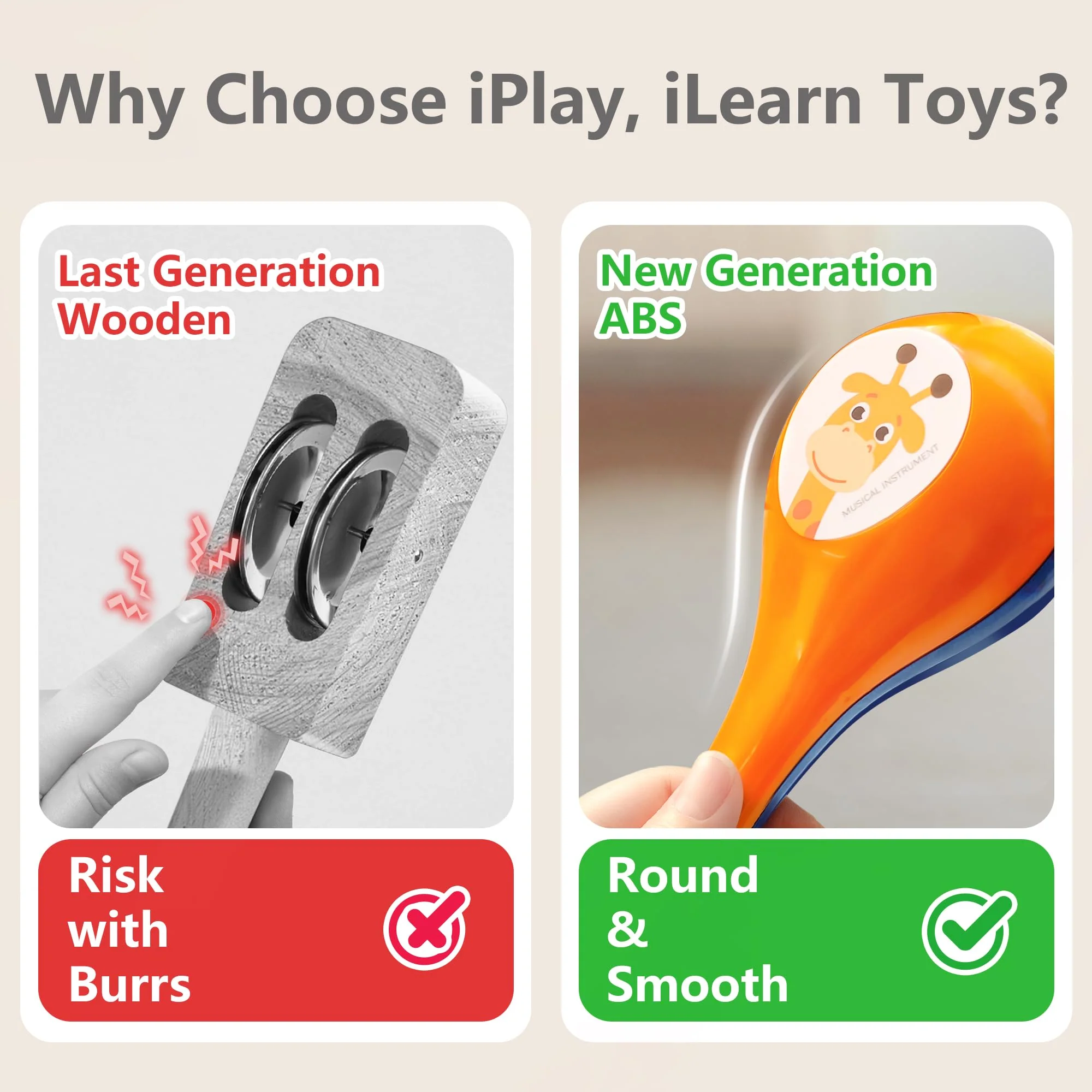 iPlay, iLearn Toddler Musical Instruments Toys, Kids Drum Set, Baby Trumpet, Percussion, Harmonica, Maraca, Flute, Tambourine, Birthday Gifts for 18 Months Olds Ages 2 3 4 5 Years Boys Girls Children - Image 3