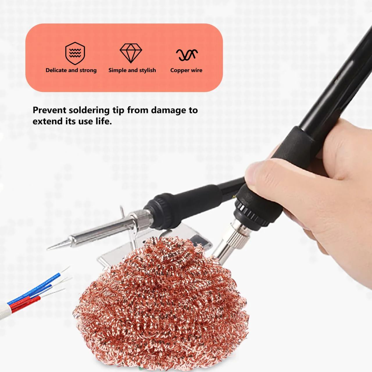 iplusmile Pack of 10 Cleaning Balls, High Performance Cleaner, Dish Washer, Robust Scouring Balls for Kitchen Cleaning, Soldering Accessories, Cleaning Brush, Nozzle Cleaner, Soldering Tip Cleaner, - Image 7