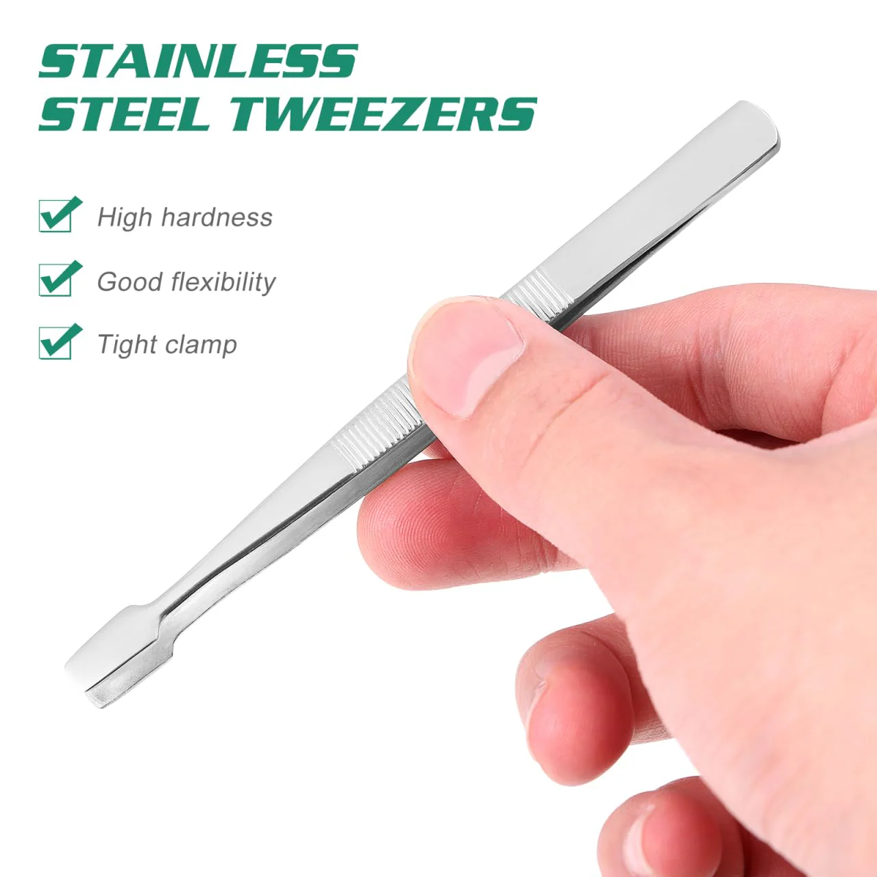 iplusmile Stamp Tweezers Set: 2 Pieces Stainless Steel Flat Wide Tweezers for Stamps, Photo Development, Craft Production - Image 5