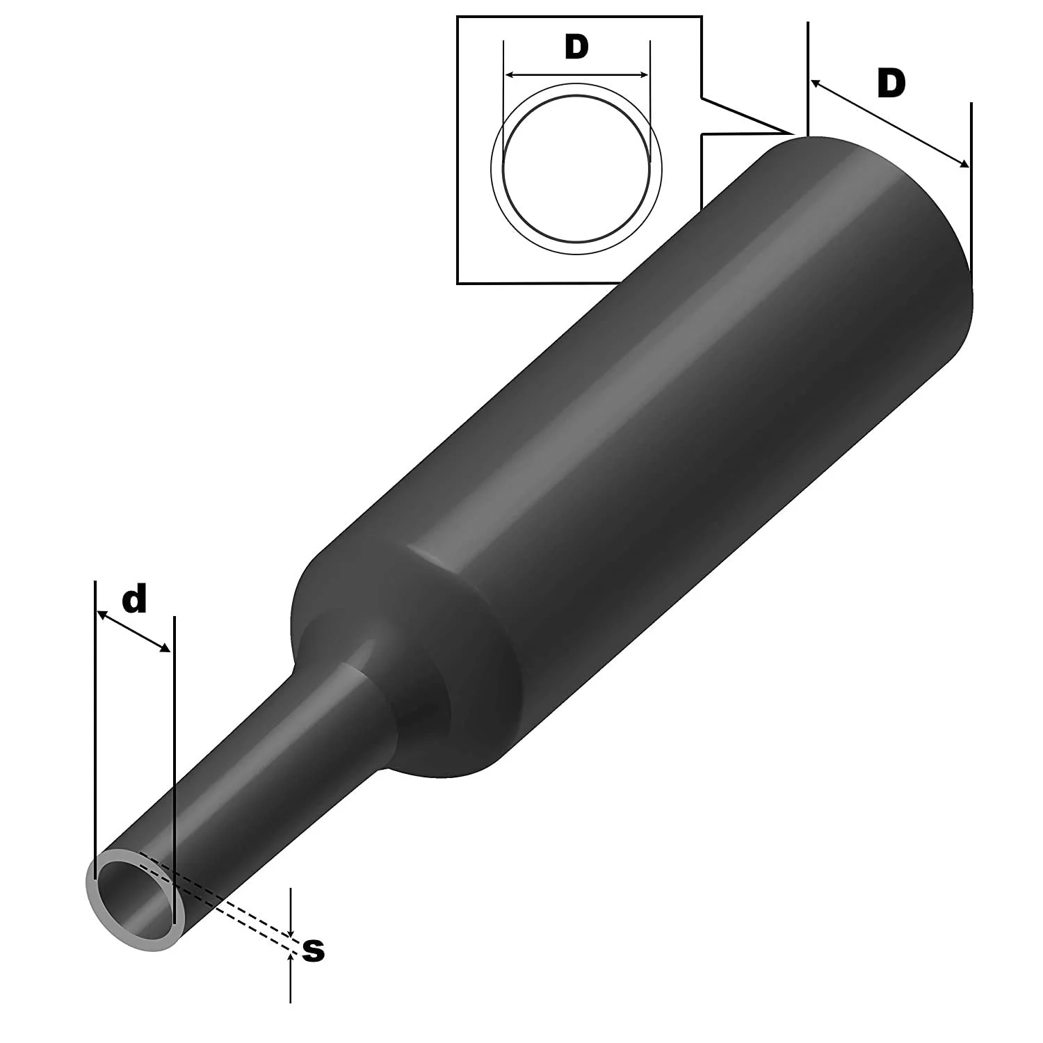 ISOLATECH Heat Shrink Tubing 3:1 Set with Adhesive Black Diameter 12.7 mm 5 m UV Resistant Sold by the Metre Unlabeled Roll in Practical Dispenser Box 12,7mmØ - Image 4