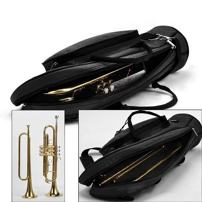 ITODA Trumpet Gig Carrying Bag Musical Instrument Box Portable 5mm Padded Rehearsal Performances Water-Resistant Class Lightweight Protective Case with Shoulder Strap - Image 6