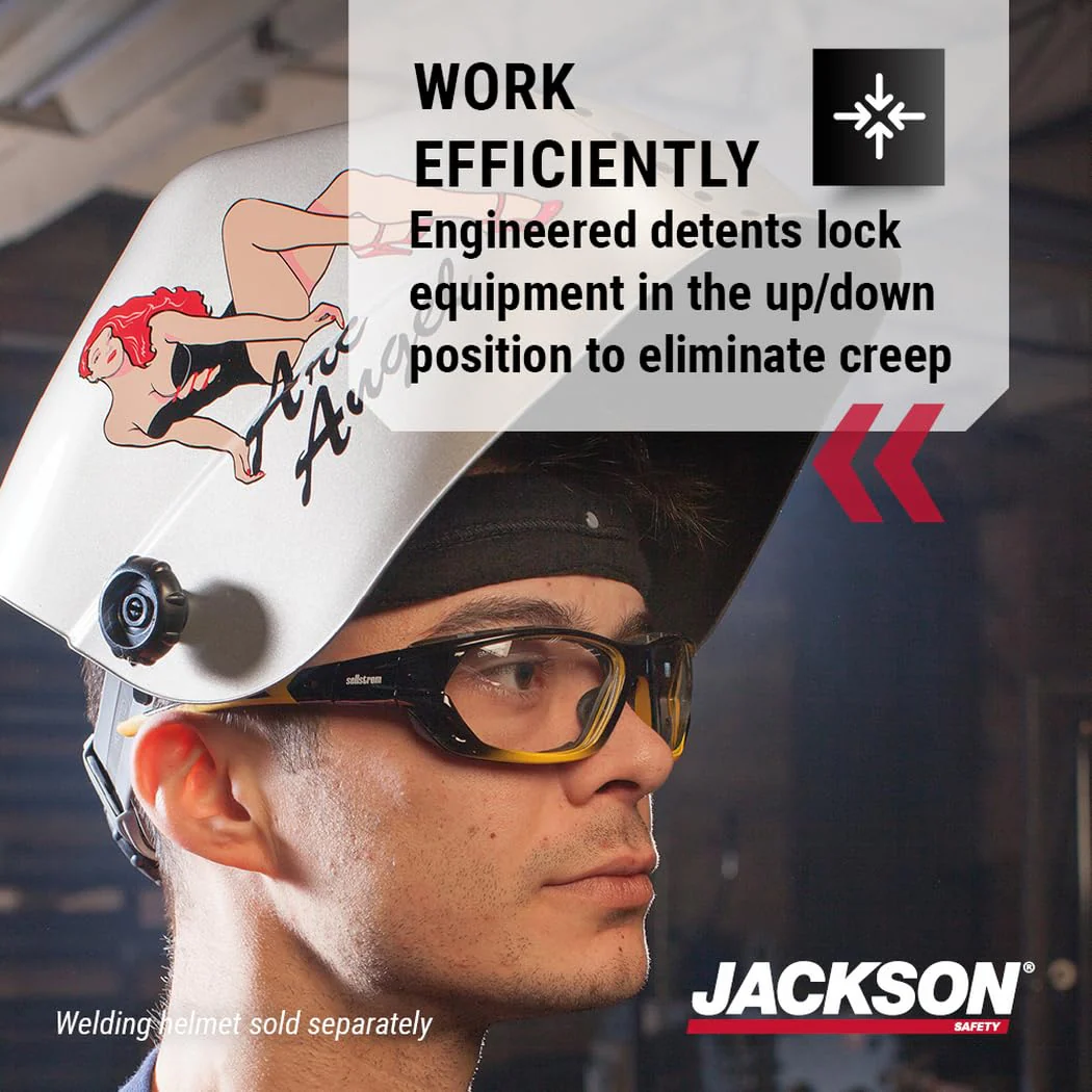 Jackson Safety 370 Speed Dial Replacement Ratcheting Headgear for Welding Helmets - Oversized Adjuster, Adjustable Sliders, Hood Locks Up/Down, Rear Swivel Headband, Washable Sweatband - Made in USA - Image 5