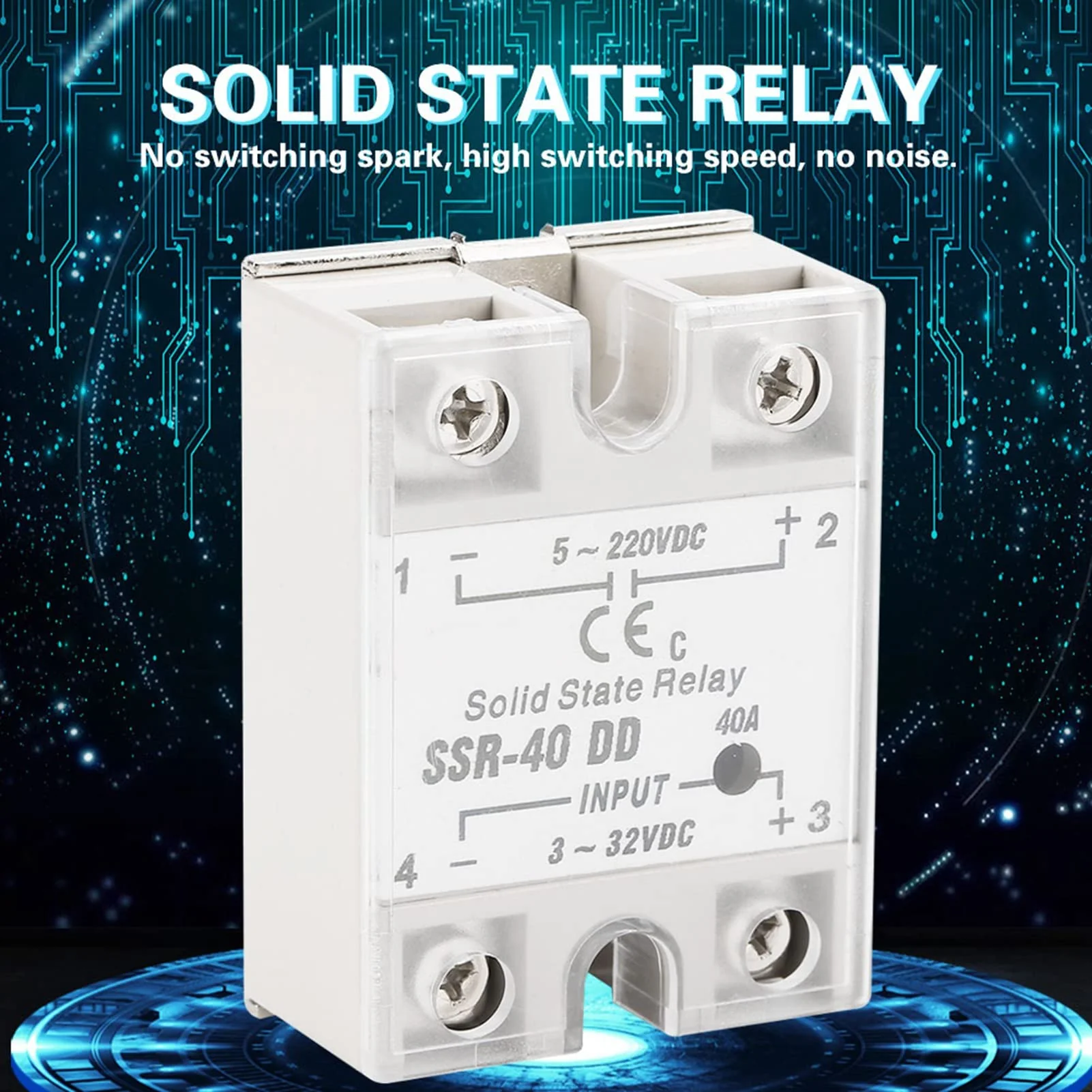 Jadeshay Solid State Relay SSR-40 DD 40A 5-220VDC SSR Solid State Relay Module for Industrial Automation Processes SSR40 - Image 2