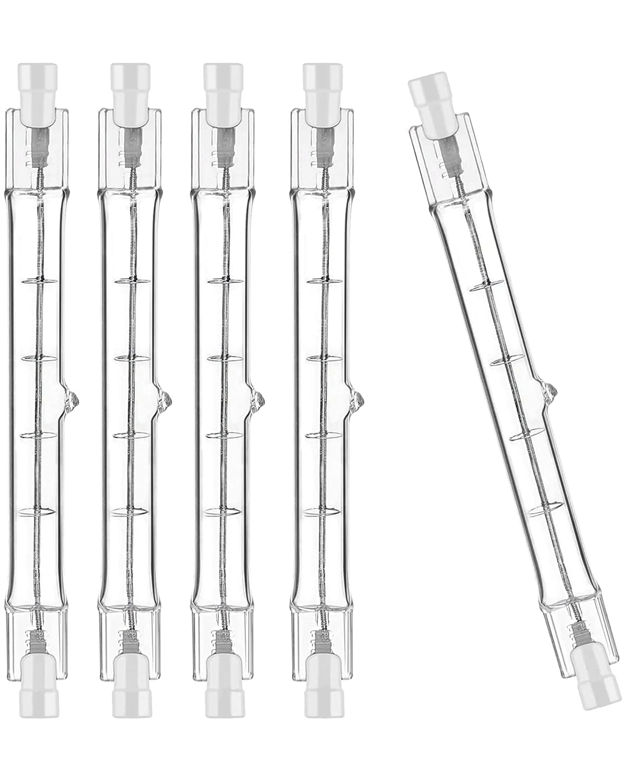 Jaenmsa R7S Halogen Light Bulb 118 mm 300 W 230 V, Pack of 5 Halogen Rod R7S 118 mm, Halogen Bulb R7s Dimmable Halogen Lamp for Construction Spotlights, Work Landscape Lighting, Living Room Lights 118 mm-300W-5p