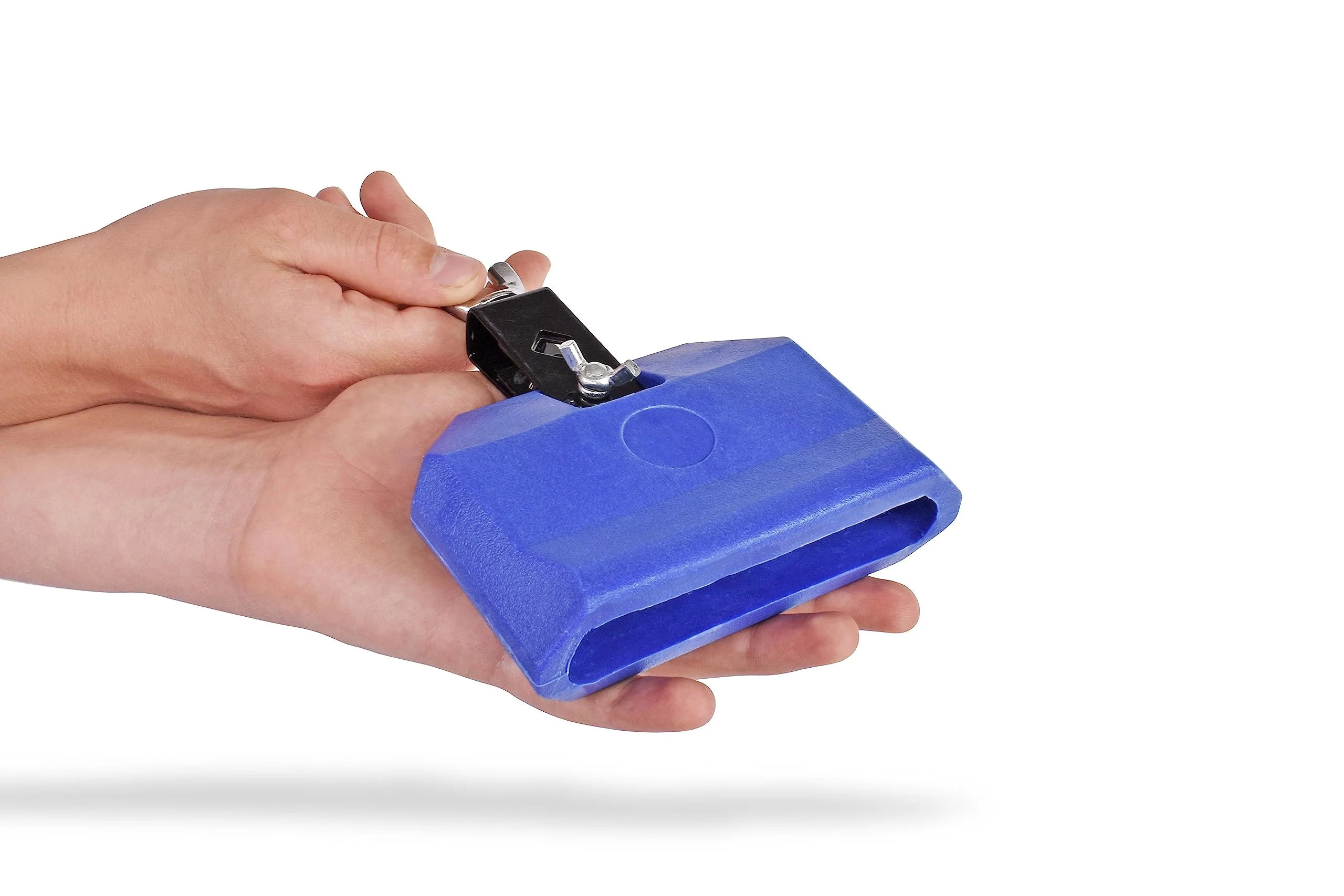 Jam Block - Latin Percussion Instrument, Musical Drum Block Accessory, Blue Plastic with Adjustable Mounting Bracket - Complete with Drumstick Keyring - Image 3