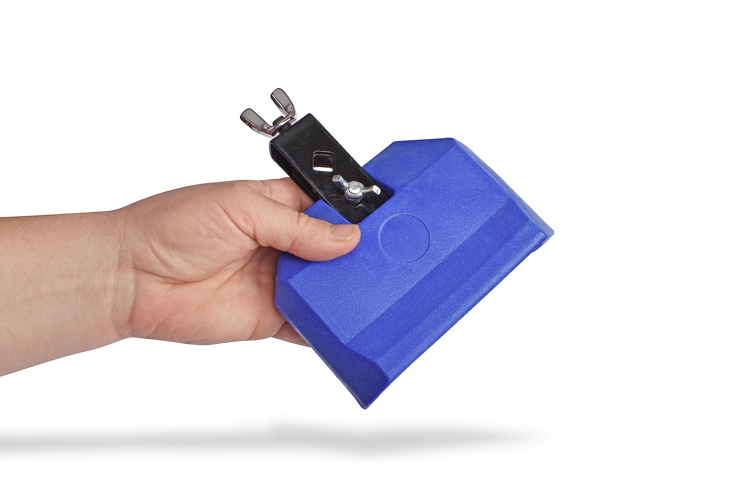 Jam Block - Latin Percussion Instrument, Musical Drum Block Accessory, Blue Plastic with Adjustable Mounting Bracket - Complete with Drumstick Keyring - Image 4