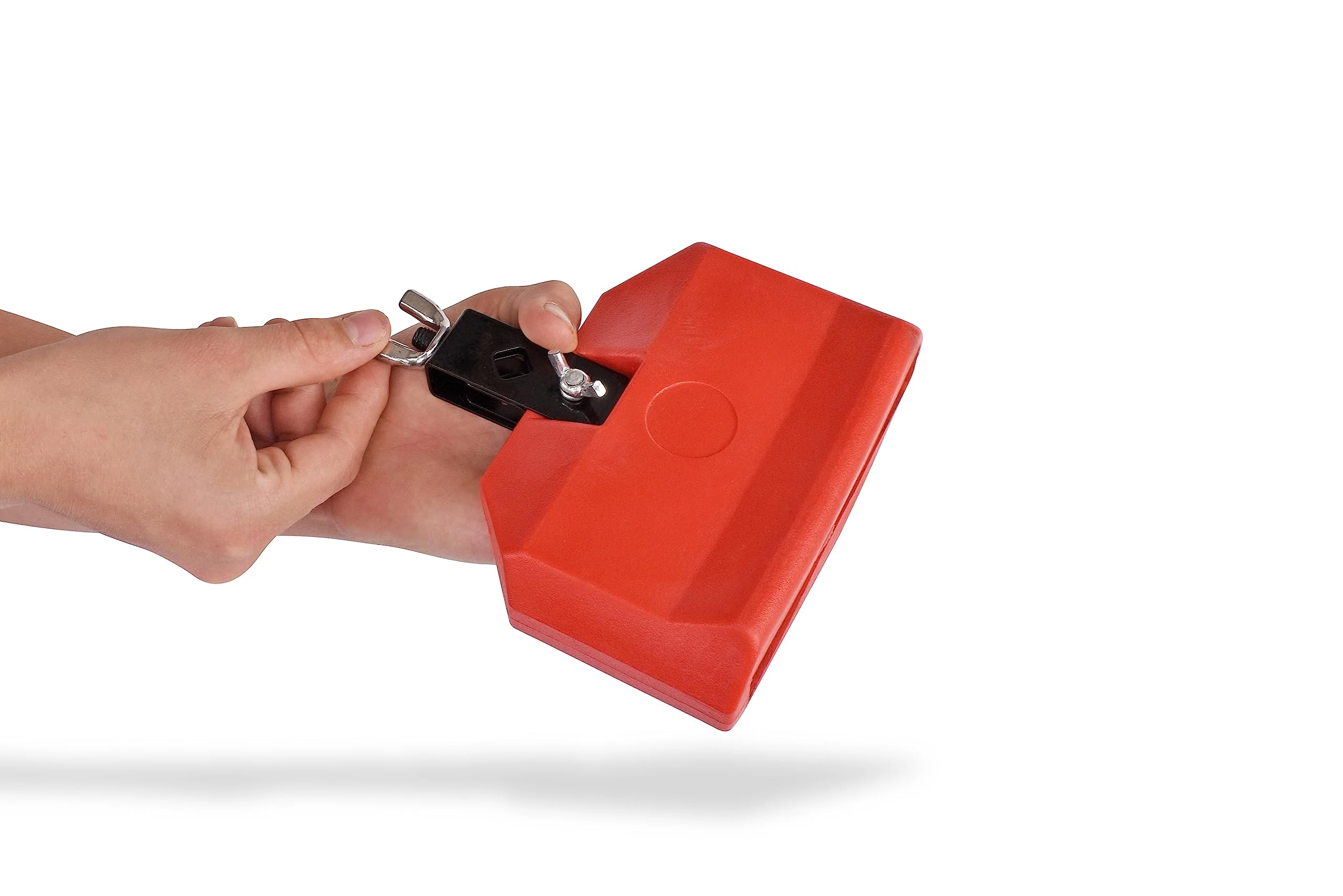 Jam Block - Latin Percussion Instrument, Musical Drum Block Accessory, Red Plastic with Adjustable Mounting Bracket - Complete with Drumstick Keyring - Image 5