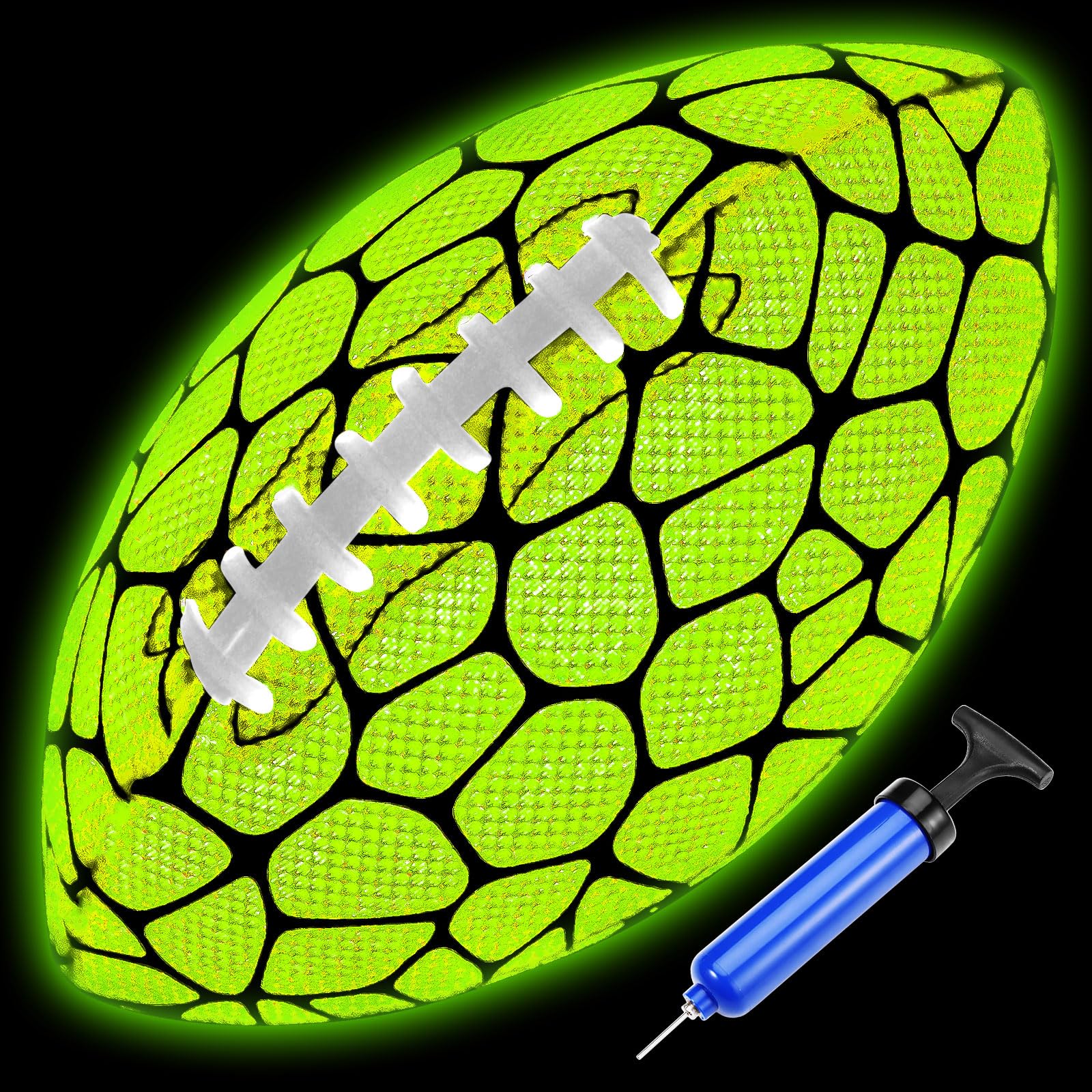 Jasonwell Glow in The Dark Football - Strong Grip Light Up Football Toy Stuff Gift Outdoor Sports Ball for Boys Kids Teen Junior Youth Adult Christmas Birthday Gifts for Ages 6-8 8-12 13+ Year Old No.9 Green