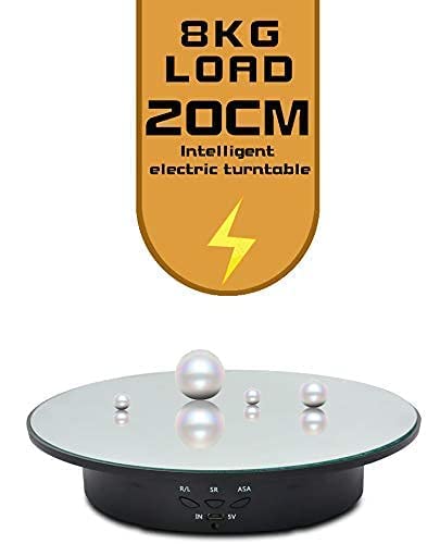 JAYEGT Motorized Rotating Display Stand, 7.87inch /17.6lbs Load, 360 Degree Electric Rotating Turntable for Photography Products, Jewelry, Cake,3D Model, Mirror Cover (Black) Black - Image 3