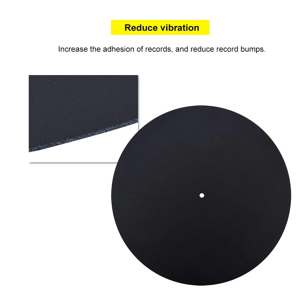 Jeanoko 1PCS Turntable Mat, Leather Turntable Slipmat 12 inch, Leather Record Pad Multifunctional Record Mat, Turntable Antistatic for Pad Felt for Reduce Vibration,Record Player Mat(Thickness 1.5MM) - Image 5