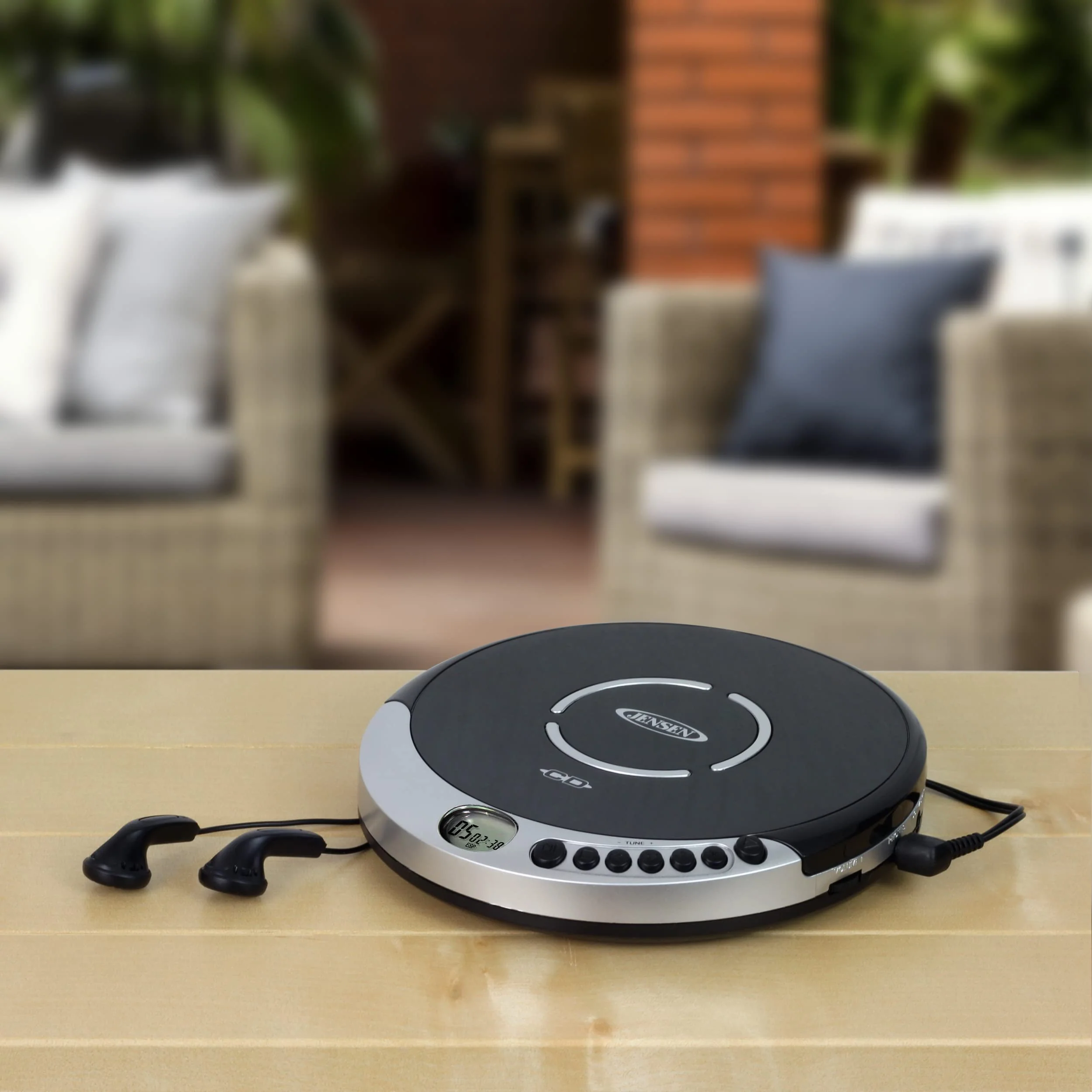 Jensen Portable CD Player with Bass Boost, Silver, JENCD60R - Image 5