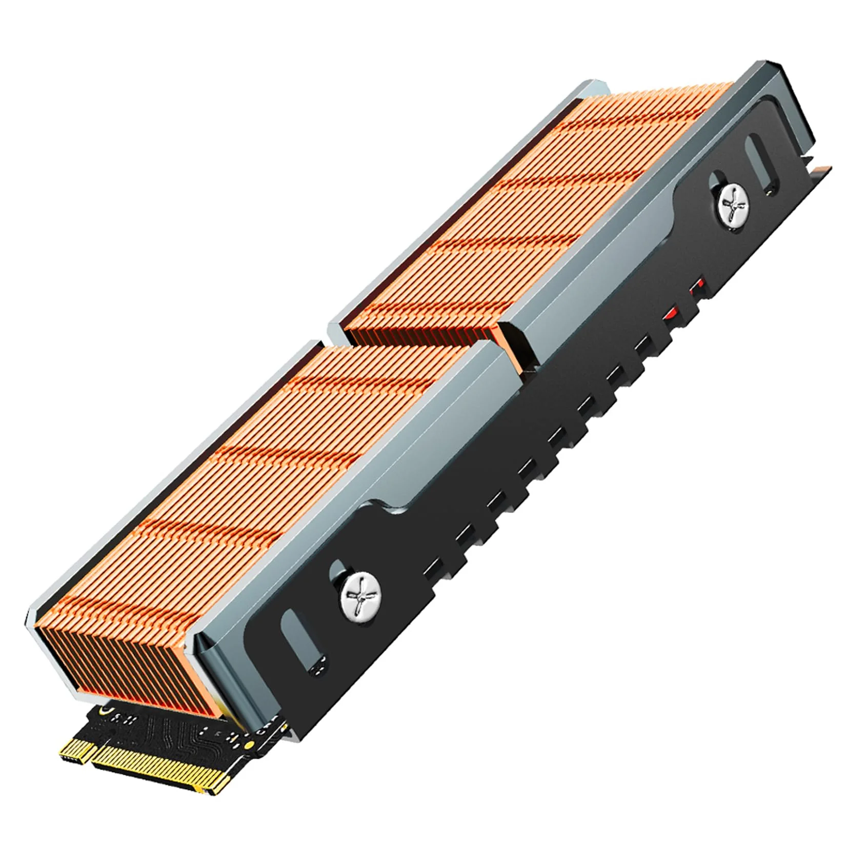 JEYI Copper M.2 HeatSink, Passive Nvme SSD Heatsinks with Copper Fins - Finscold Q80