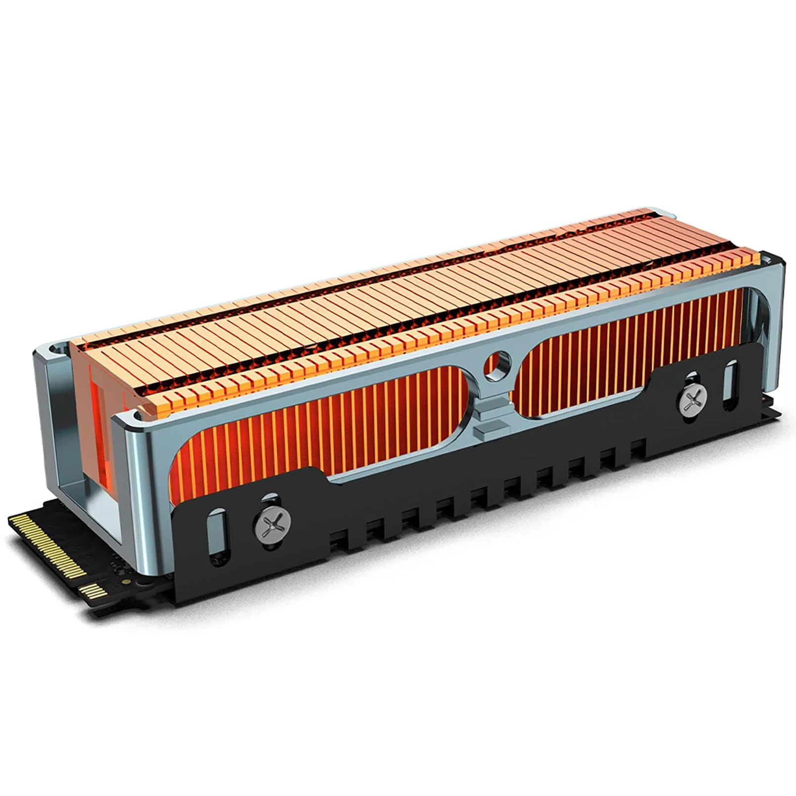 JEYI Q150 M.2 HeatSink, Cooper Fins with Aluminum Frame Passive Heat Sinks - Finscold Q150-1.7mm / 0.68"