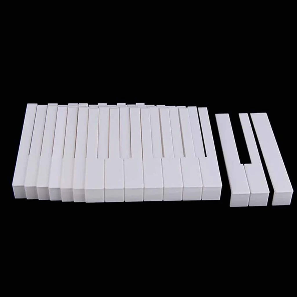 Jiayouy Complete Set 52Pcs Plastic Piano Keytops with Fronts Piano Key Tops Replacement White 52mm Long Head - Image 5