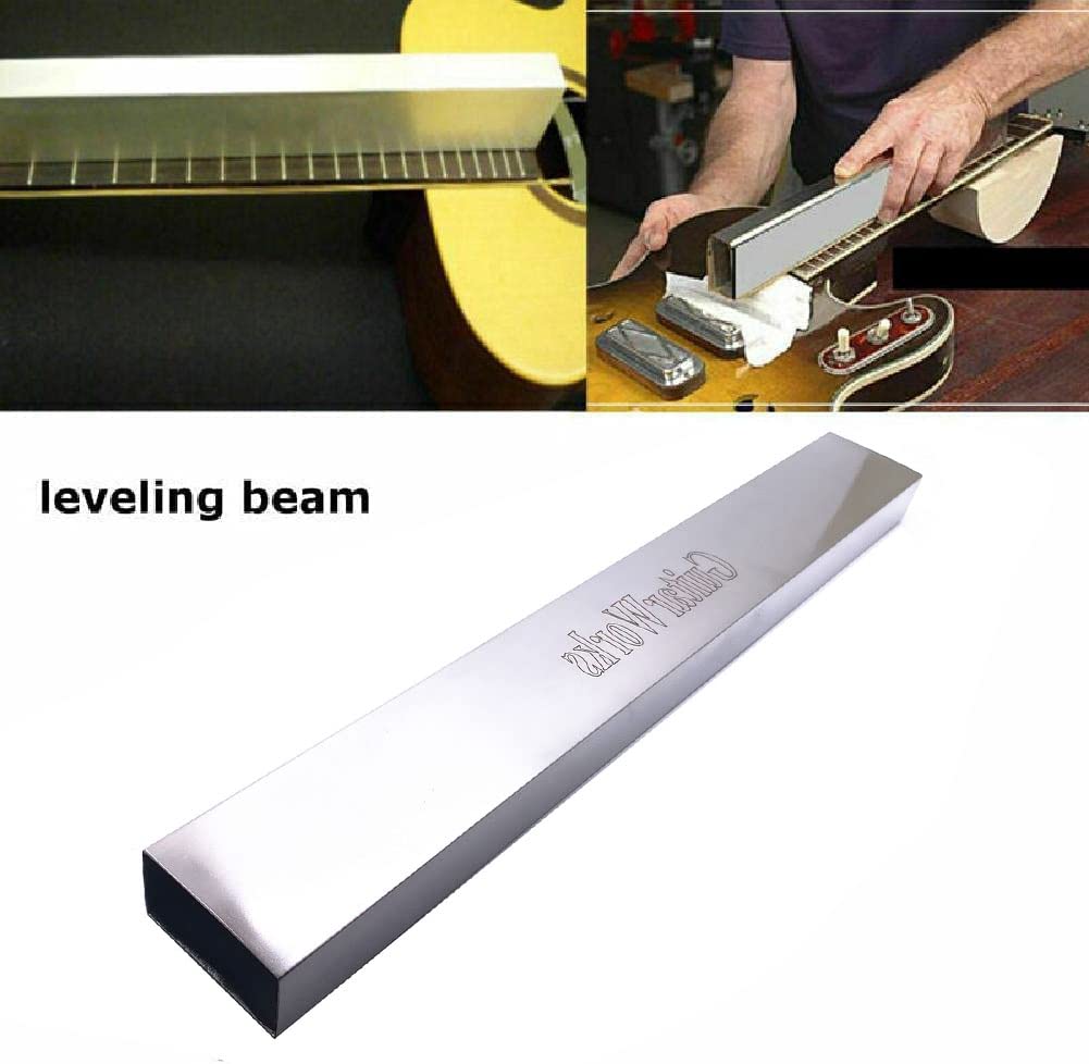 jiayouy Set of 14 Pieces Luthier Tools Set Guitar Neck Notched Straight Edge 9pcs Guitar Radius Gauge String Action Gauge Ruler Fret Rocker Fret Leveling Beam for Guitar and Bass Setup Tool - Image 2