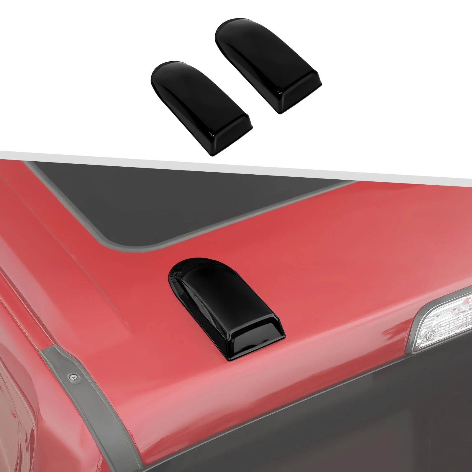 Jimen Compatible with Ford F150 2021-2025, 2PCS Roof Antenna Cover Radio Signal Antenna Decoration Trim Cover (Black) Black
