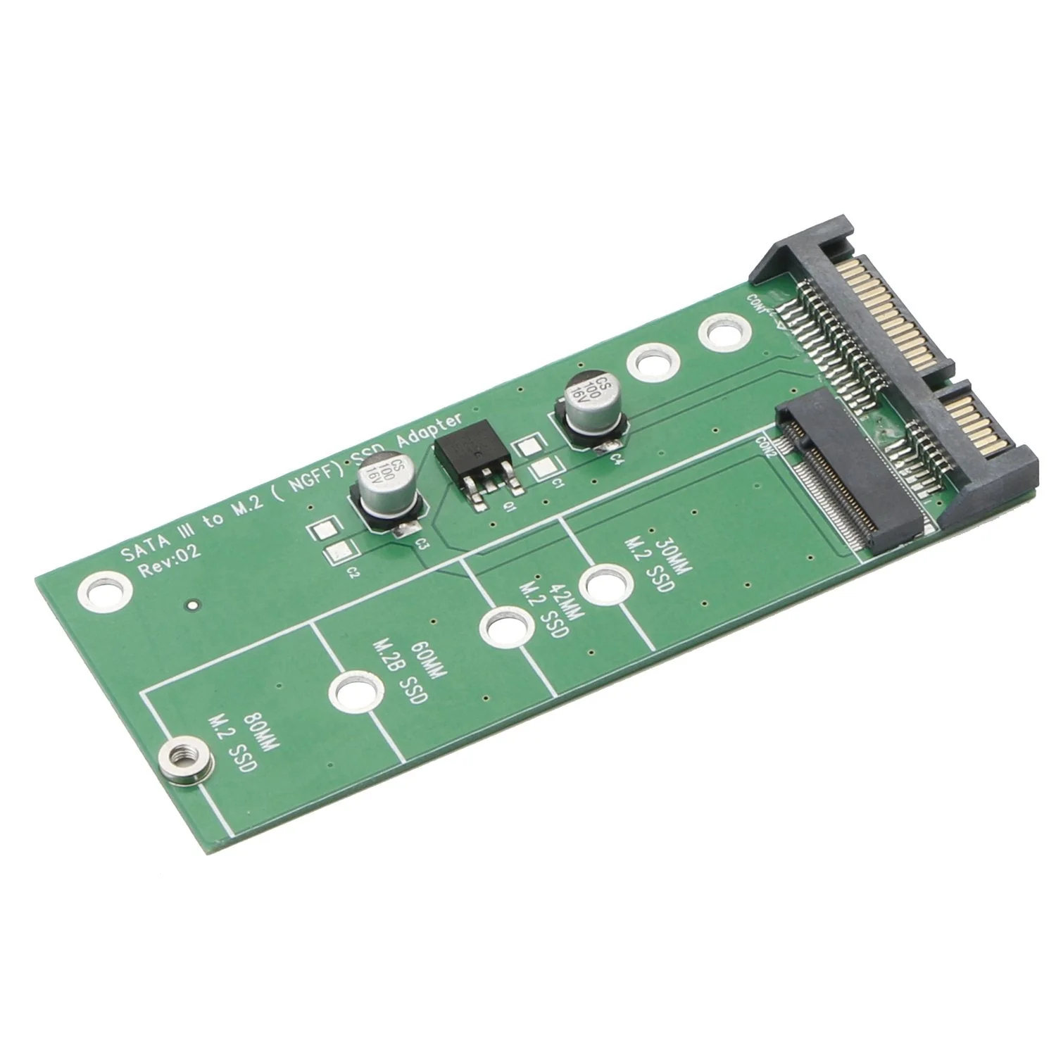 Jiuwu M.2 to Sata Adapter Ngff to Sata Adapter Card（Not for M.2 Nvme） Ngff M2 to 2.5 Inch Sata Iii Drivers B Key B & M Key Ssd Converter forDOS, Windows 95, 98, XP, 2000, Vista Green