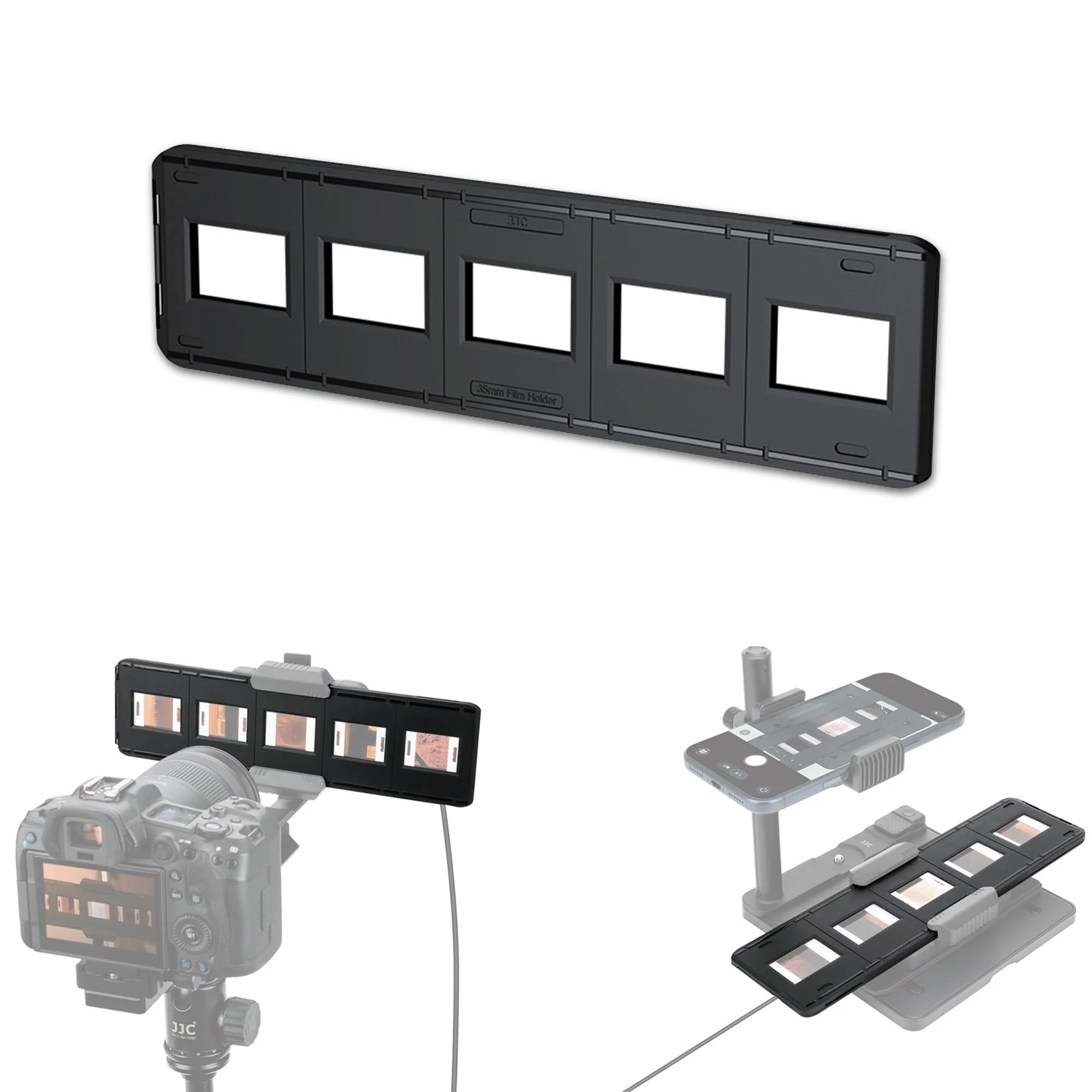 JJC 35mm Photo Slide Mount Holder, Compatible with Film Scanners, Mobile Film Scanner Convert & Negative Film Digitizer, Keeps Film Flatness and Stability for Easy Copying Scanning 35mm Slide Mount Holder