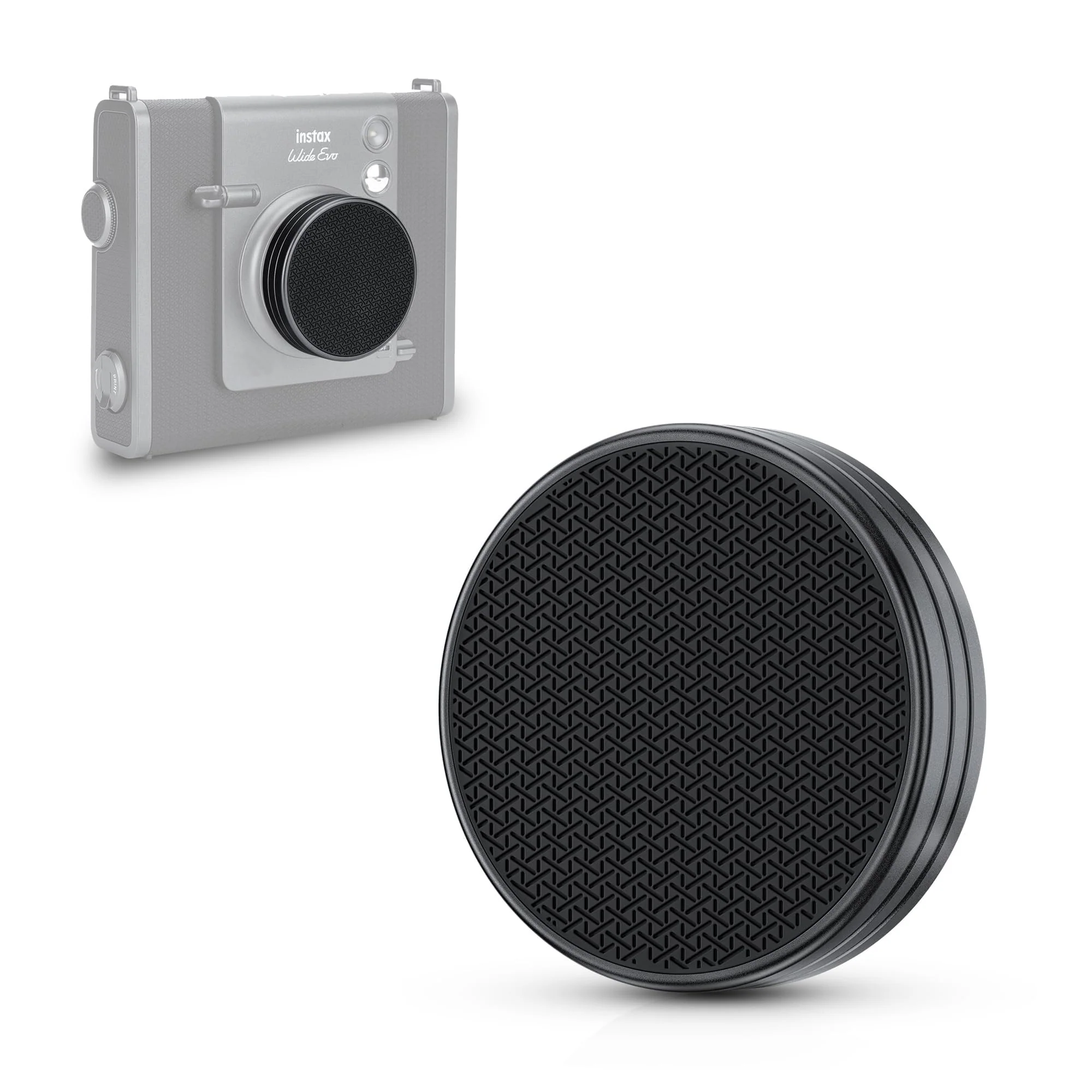 JJC Aluminum Lens Cap Cover for Fujifilm Instax Wide Evo, Dustproof & Anti-Scratches Lens Protector with Soft EVA Interior & Silicone-Textured Surface, Accessories for Fuji Wide Evo