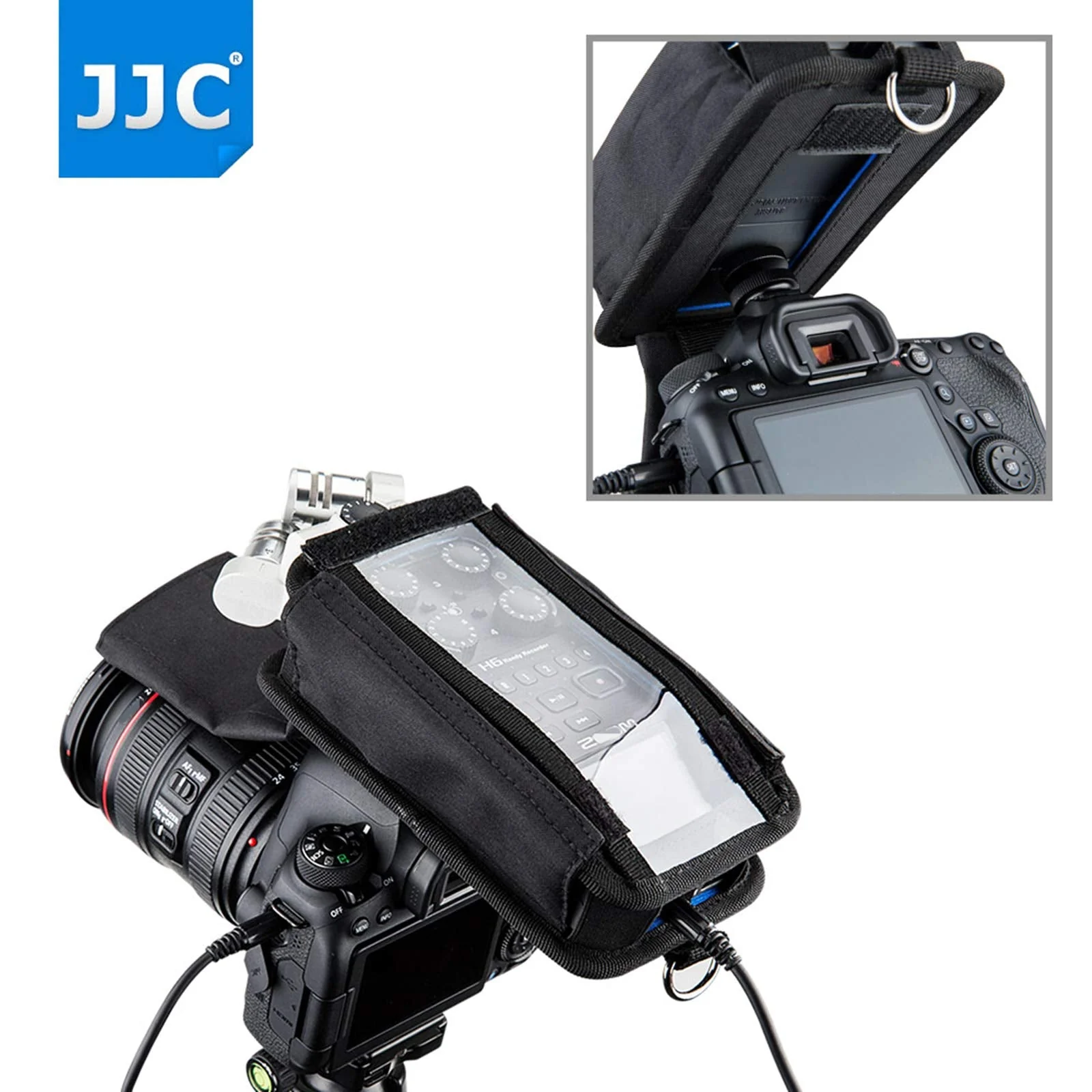 JJC H6 Protective Carrying Storage Pouch Case Bag for Zoom H6 & H6 All Black 2020 Version Handy Portable Recorder replaces Zoom PCH-6 Case, with Clear Visible Front Face Cover Protector for H6 & H6 Black - Image 8
