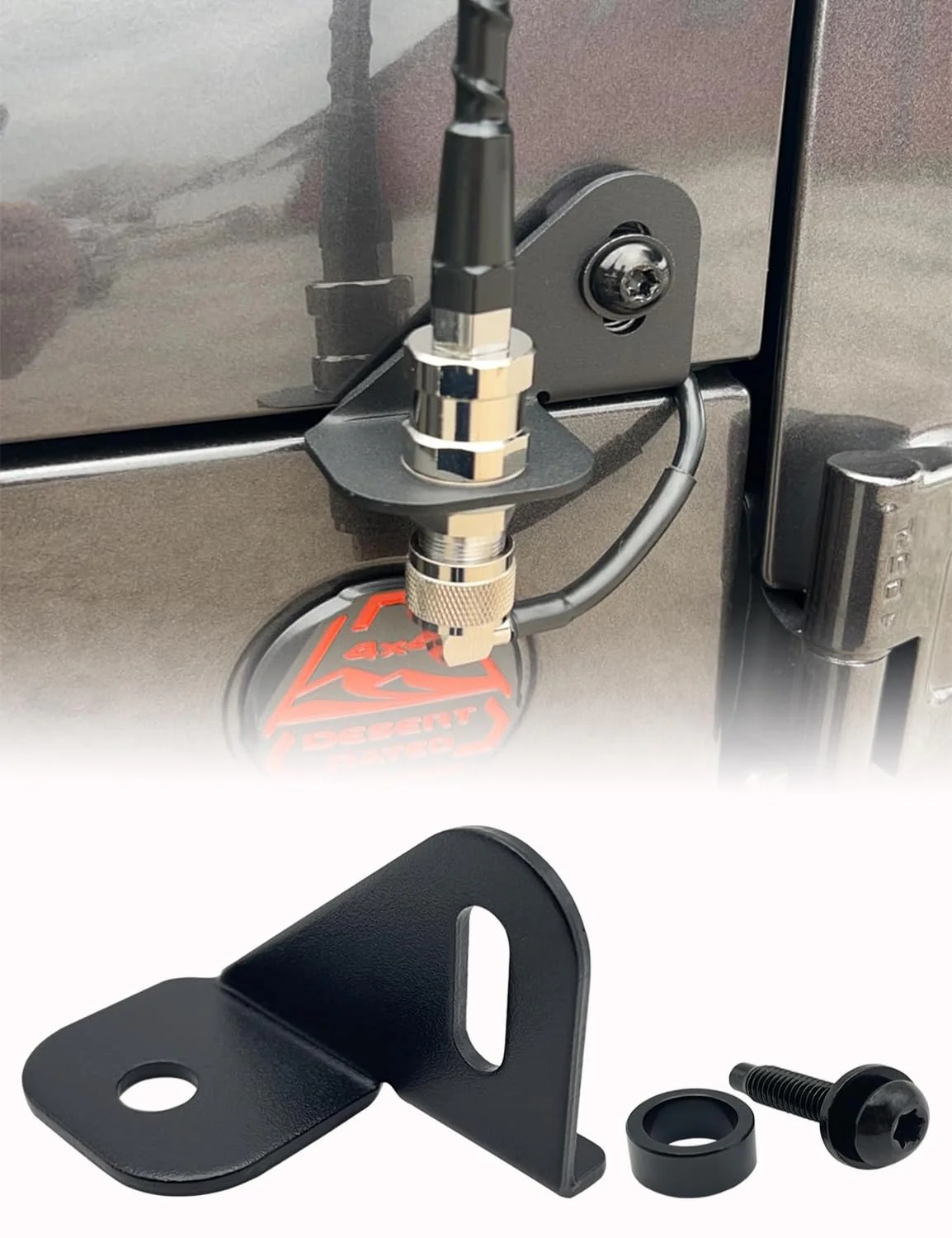 JL Radio Antenna Mount for Jeep, Gladiator Antenna Holder-Radio Antenna Mount-Driver Side CB Antenna Mount-Compatible with Jeep Wrangler JL JLU & JT 2018; 2019; 2020; 2021; 2022;2023; 2024