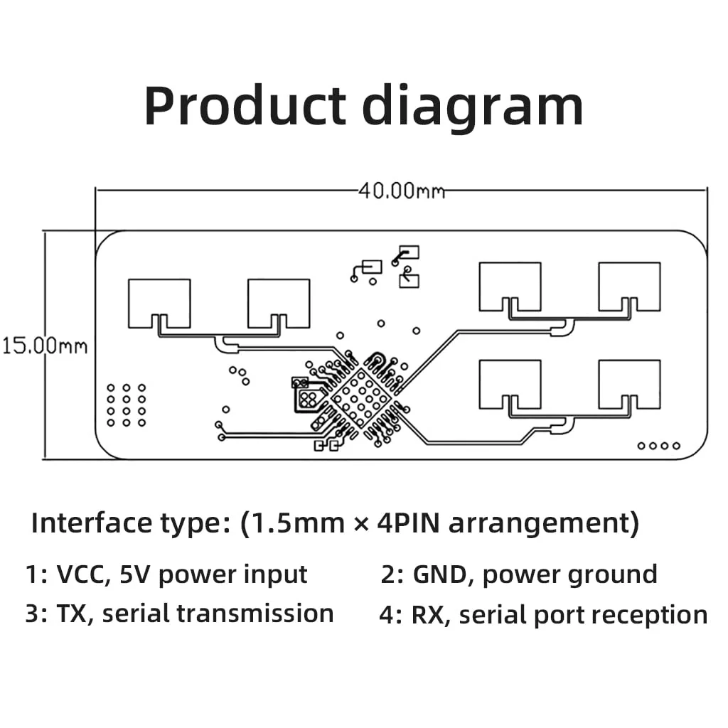 JMT HLK-LD2450 24GHz Trajectory Sensor, ISM Smart Home, Human Motion Tracking, Ra·DAR Induction Module, Distance Angle, Speed Measurement (Pack of 5) 5Pcs - Image 6
