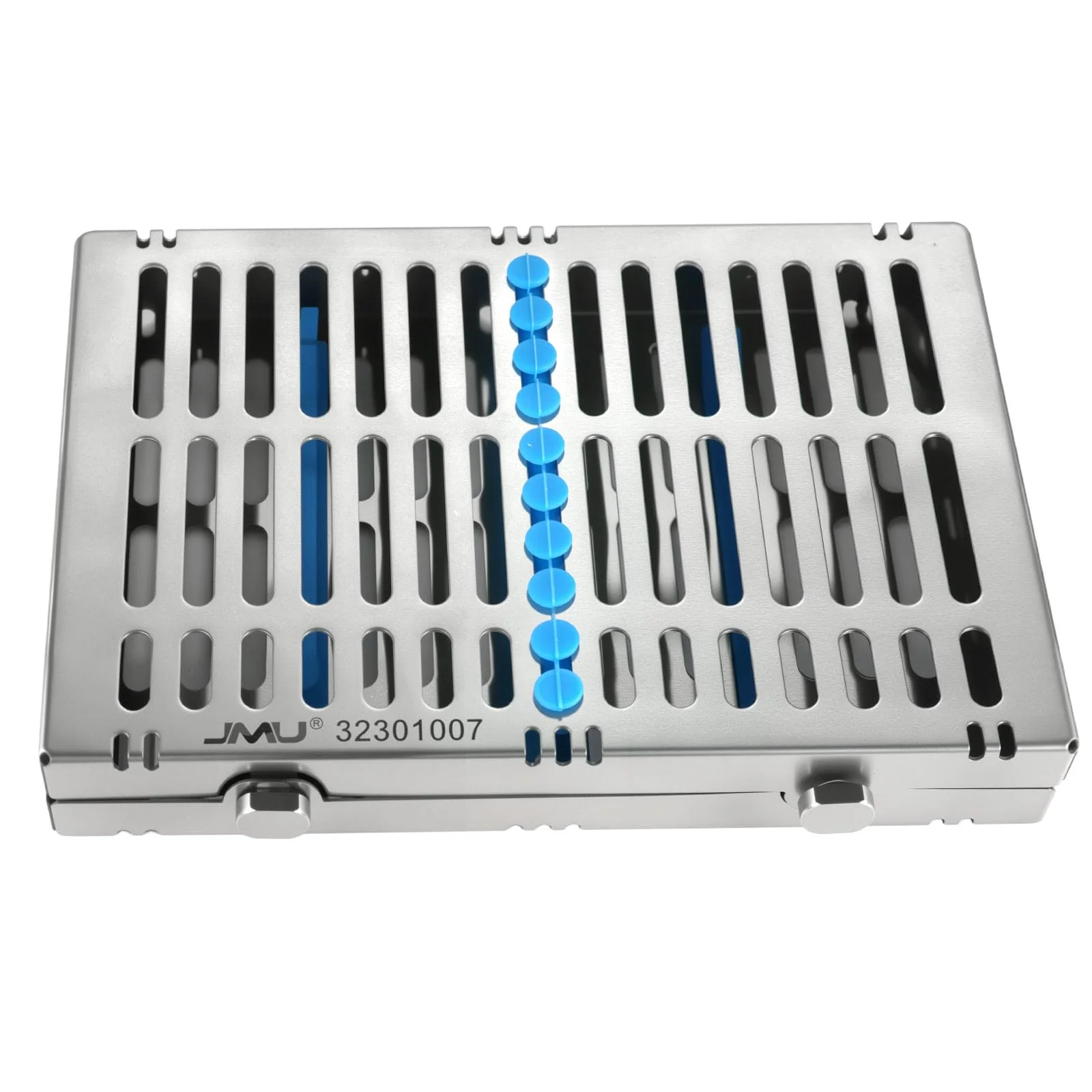 JMU Dental Autoclave Sterilization Cassettes for 10 Instruments, Detachable Instrument Cassette Rack, Blue 1