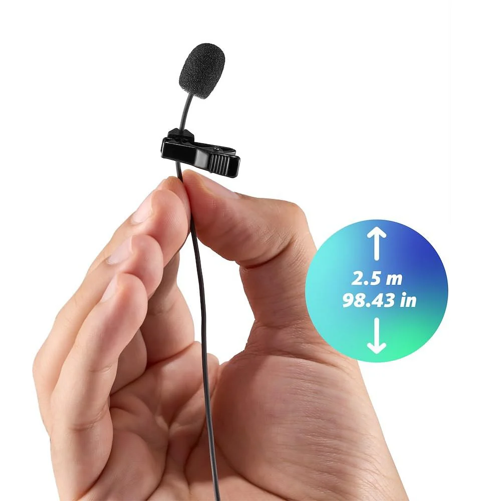 Joby Wavo Lav PRO Professional Lavalier Microphone Omnidirectional Wearable with Pro-Grade Miniature Capsule, for Cameras, Easy Clip-On System, Vlogging, Live Streaming, 2.5 m Long Cable, Black Standard - Image 3