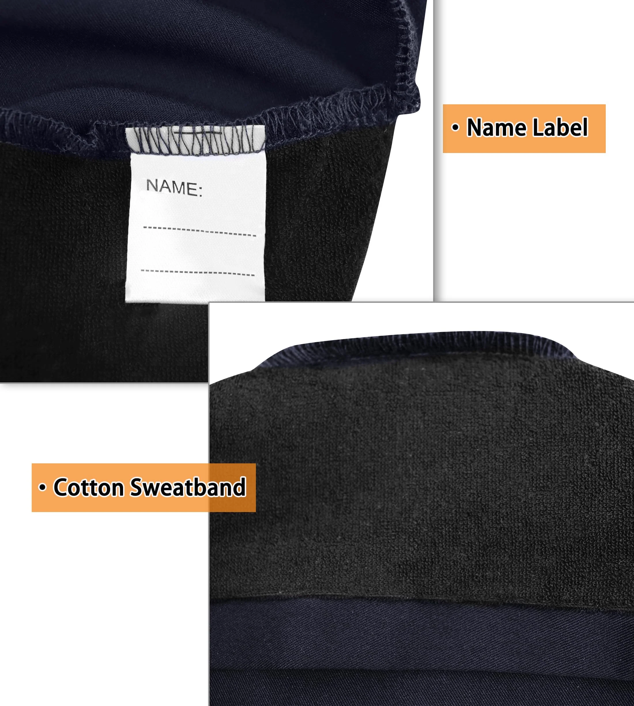 JONATHAN UNIFORM Surgical Caps, Women, Men, Adjustable, Lightweight Fabric with Terry Pad, Surgical Cap, Surgical Cap, Doctor, Nurse Headpiece (Navy Blue) navy - Image 3
