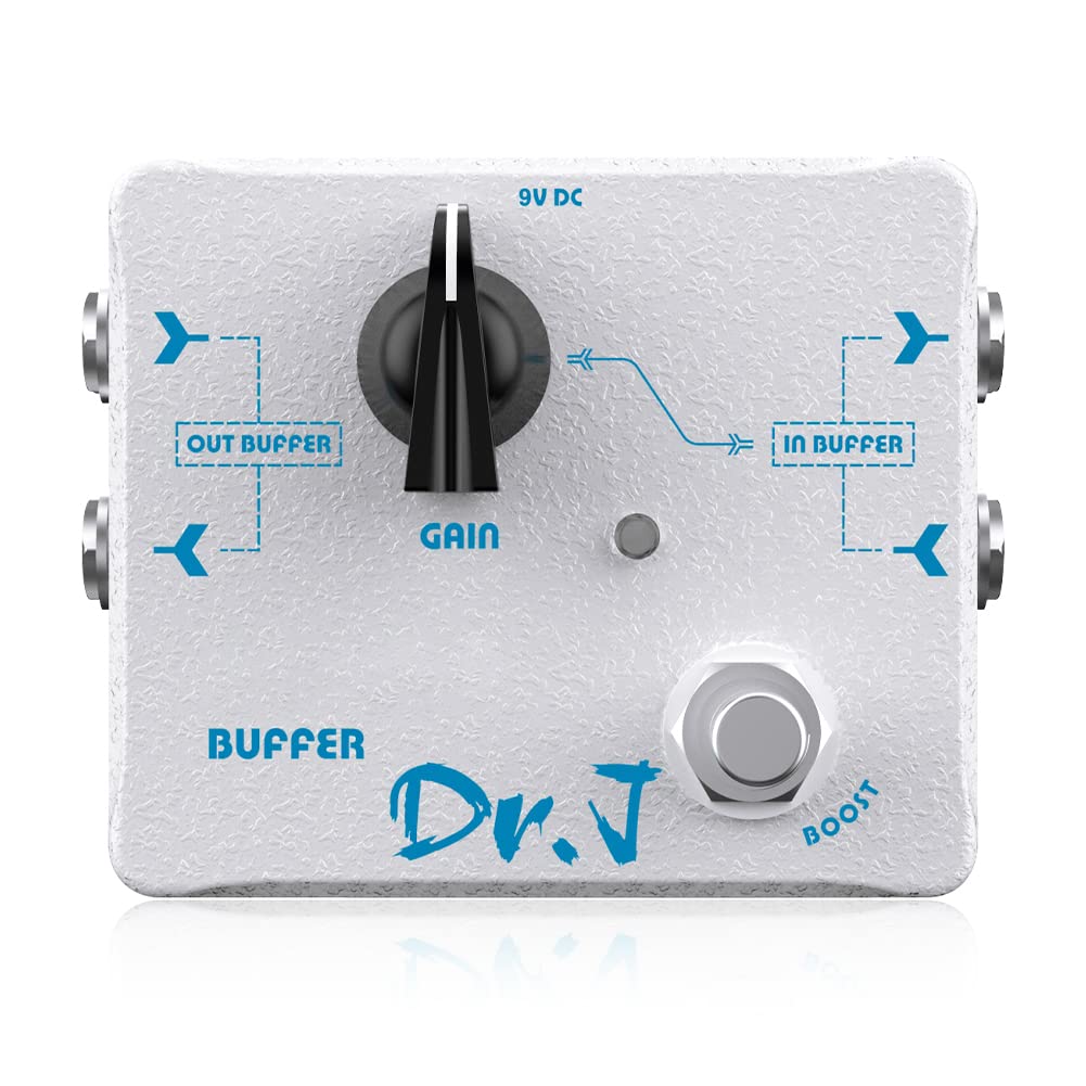 JOYO Buffer Pedal Effect Built-in Double Buffer Groups and Boost for Electric Guitar Bypass High-end Edition Dr.J Series (D57) Buffer White