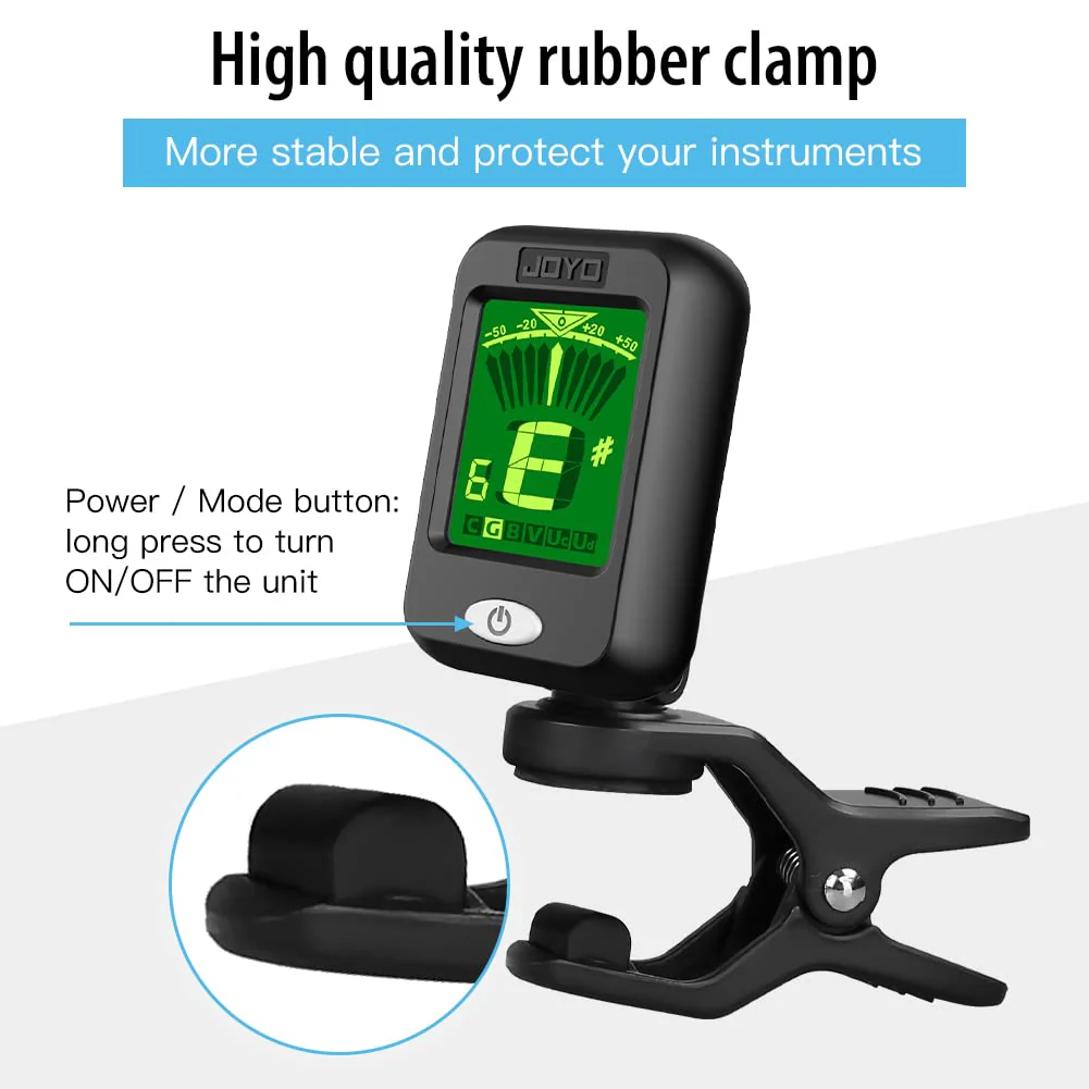 JOYO Clip on Tuner Digital Electronic Tuner for Guitar, Bass, Ukulele, Violin, Mandolin, Banjo Acoustics Calibration Tuner (JT-09 4PCS) 4 - Image 5