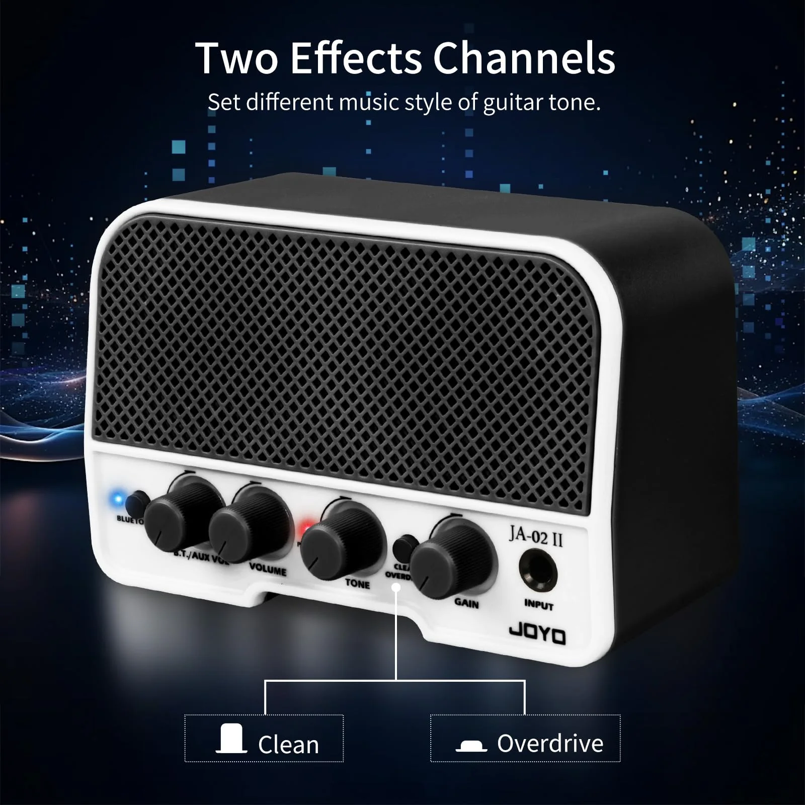 JOYO Mini Guitar Amplifier 5W Electric Guitar Amp Small Practice Amp with Bluetooth Clean & Overdrive Channels Portable Rechargeable (JA-02 II Black) - Image 3