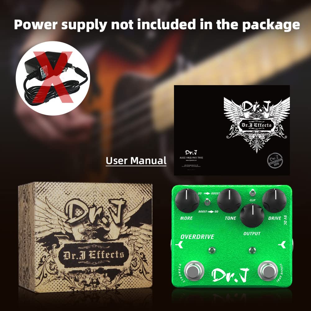 JOYO Overdrive Guitar Pedal Creamy Overdrive with Beautiful Warm Character Tones for Electric Guitar Effects High-end Edition Dr.J Series (D60) Grass Green - Image 4