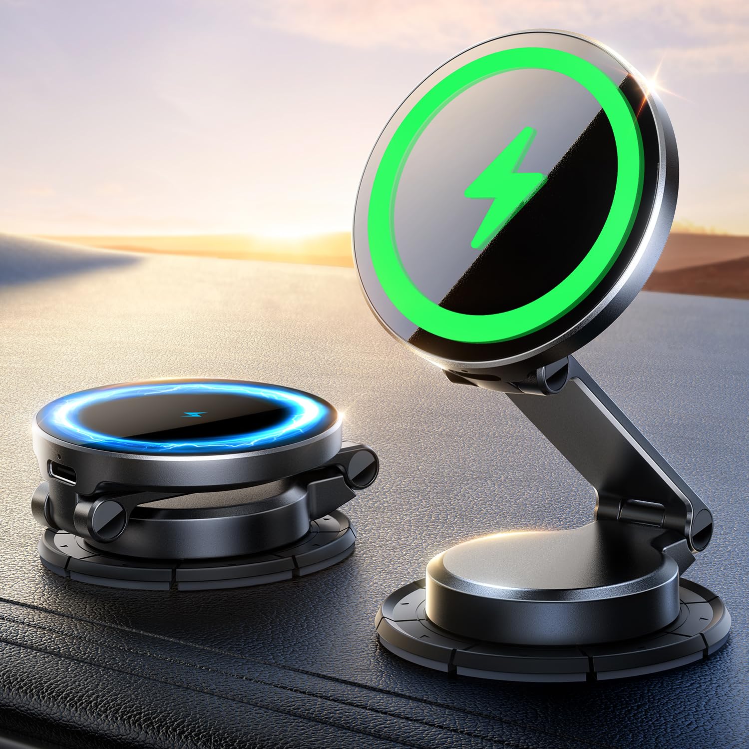 JOYROOM for MagSafe Car Mount Charger, [All-Metal] 15W Fast MagSafe Car Charger, Hands Free Magnetic Phone Charger Holder Dashboard for iPhone 16 Pro Max Plus/iPhone 15 14 13 12 Pro Max Plus, Black