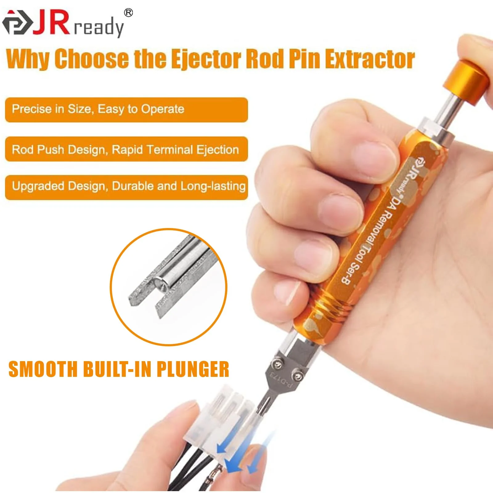 JRready DAP-D173 Mini-Fit Jr Extraction Tool(Equivalent to Molex 11-03-0044) Molex Pin Extractor Terminal Release Tool for Mini-Fit Jr.TM Series Terminals Built-in Plunger ATX Pin Removal Tool Pin Extractor Tool - Image 3