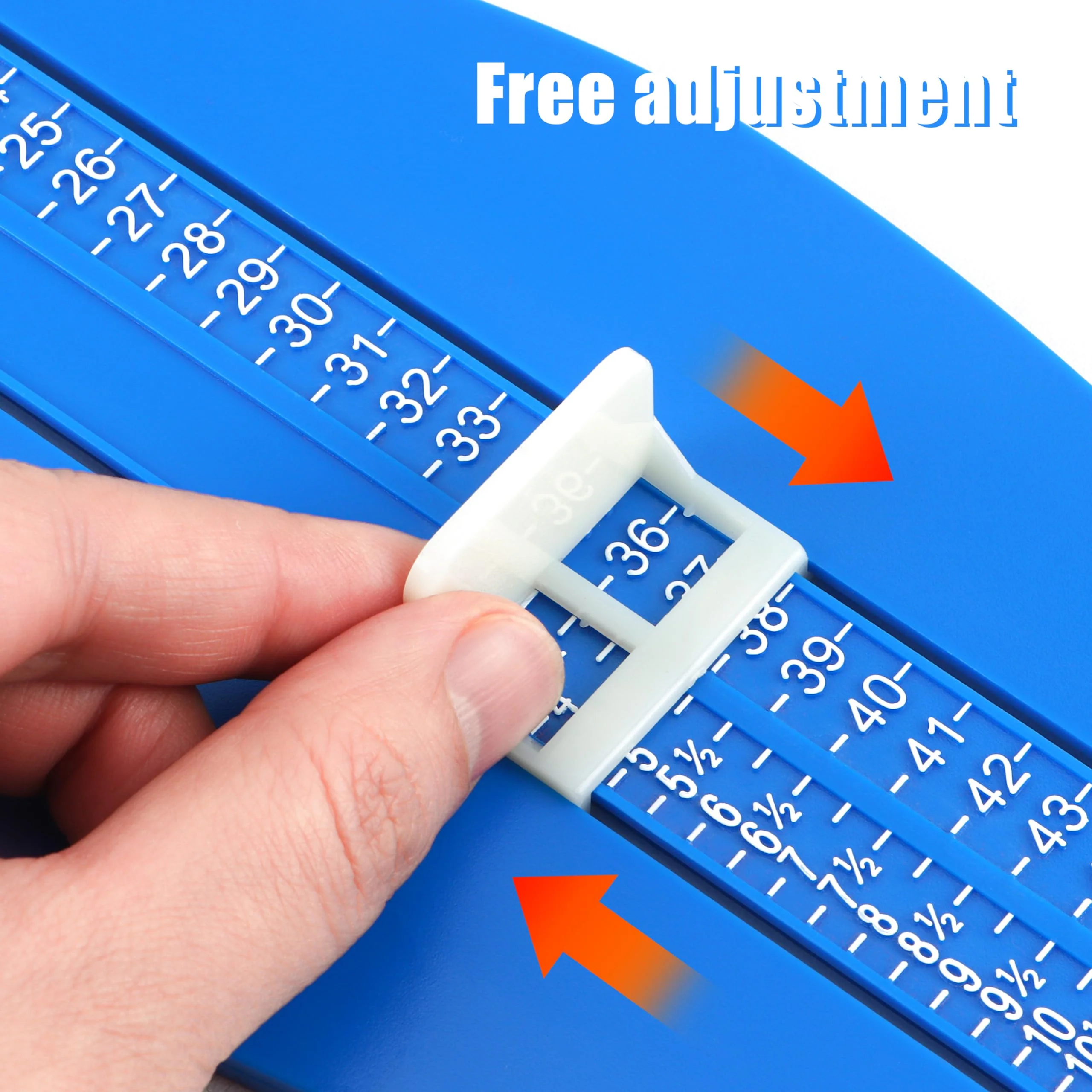 JSMTKJ Foot Gauge, Shoe Sizes Measure Sizes with 1 Tape Measure Feet, Kids Adult Shoe Gauge for EUR UK Shoe Gauge (Blue), blue - Image 3