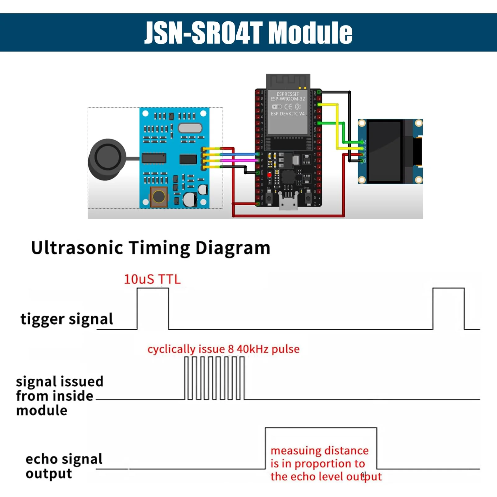 JSN-SR04T Ultrasonic Distance Transducer Sensor Module Binghe JSN-SR04T Integration Ultrasonic Distance Transducer Sensor Module JSN-SR04T Distance Measuring Module Waterproof 5V Compatible with - Image 6